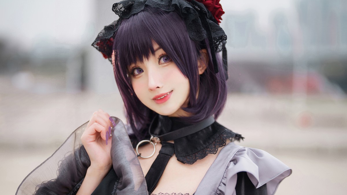 xgyw.top_网络美女rioko凉凉子黑江雫主题户外性感黑色低胸服饰配蕾丝吊袜撩人诱惑写真31P