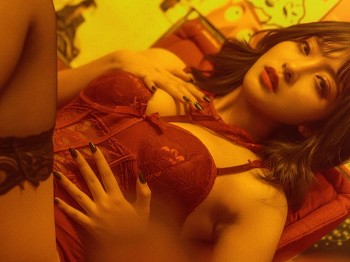 动漫博主洛璃LoLiSAMA吻遍众生主题私人红色性感蕾丝内衣配蕾丝吊袜骚扰写真40P