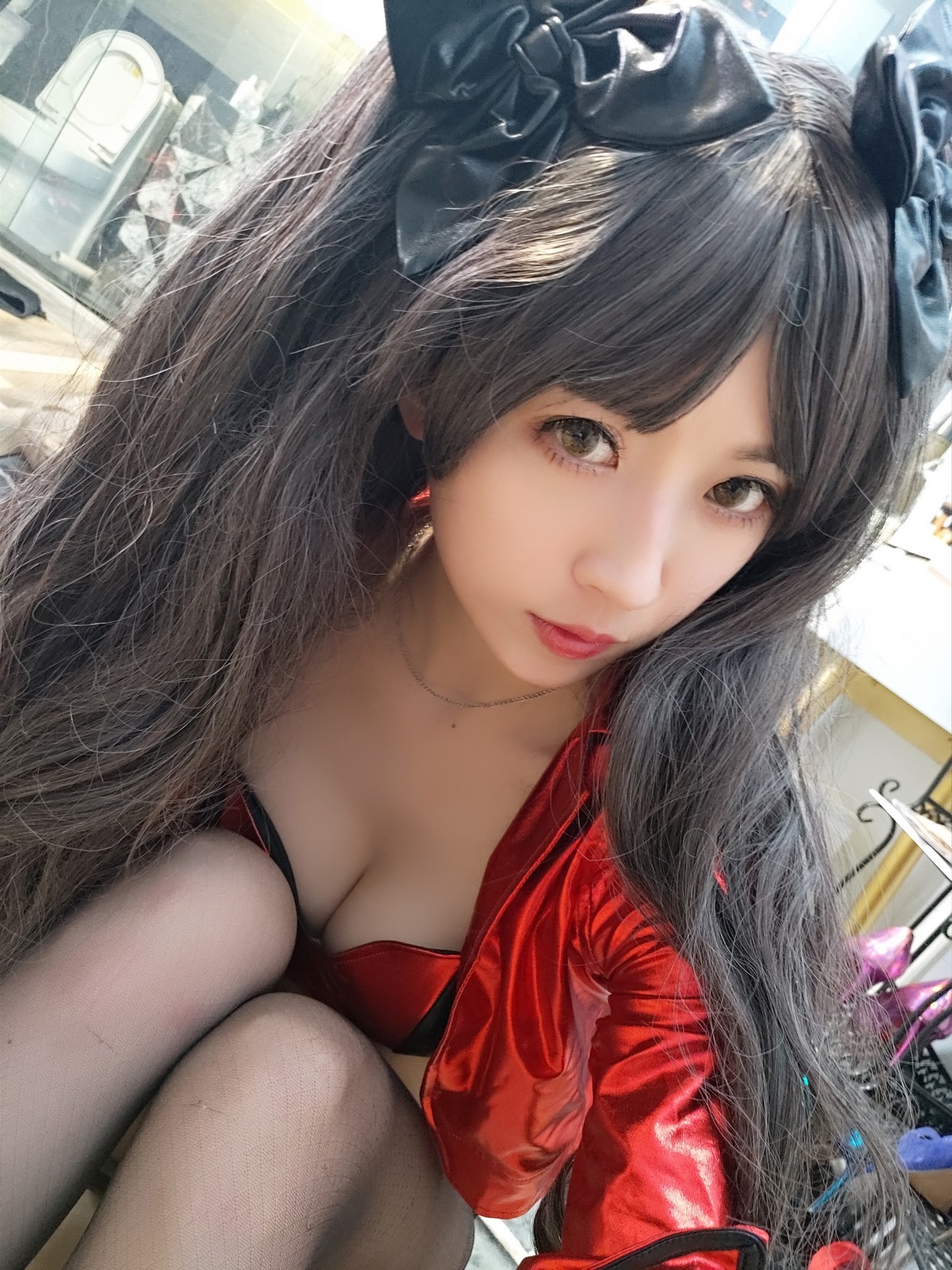 xgyw.top_斗鱼主播小女巫露娜远坂凛cos主题私房性感皮质服饰配黑丝裤袜秀美腿诱惑写真30P