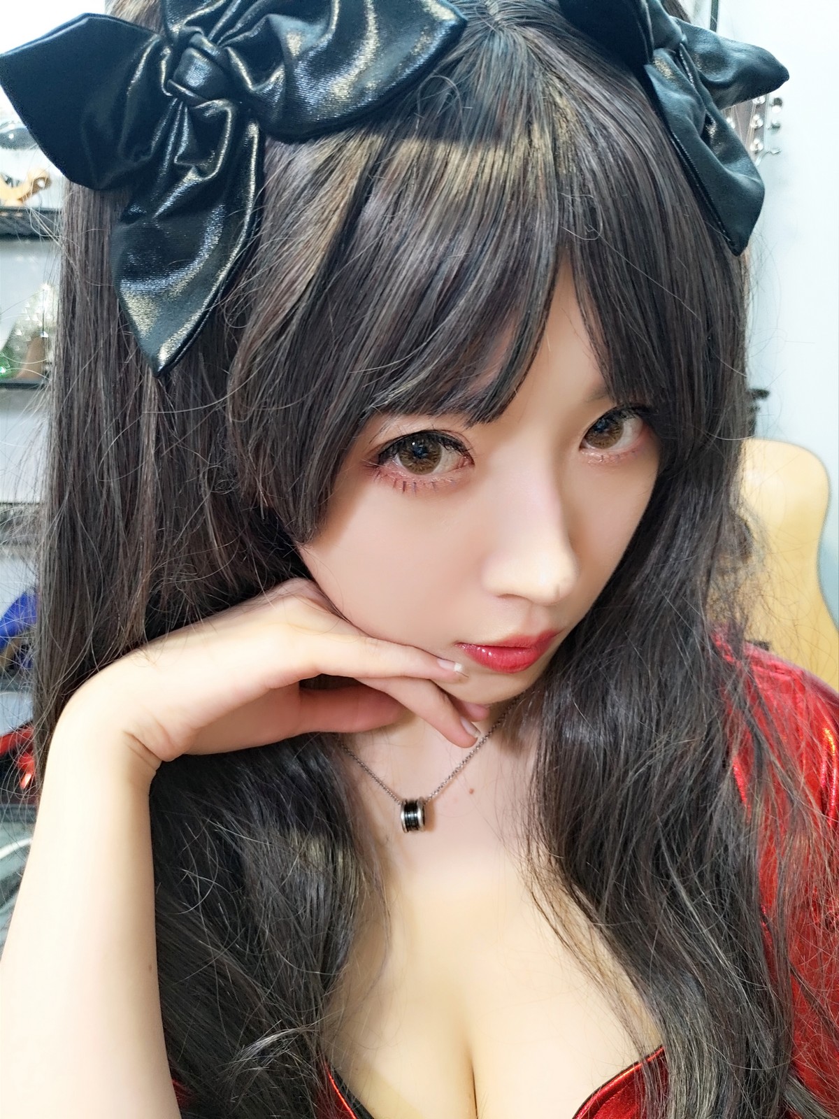 xgyw.top_斗鱼主播小女巫露娜远坂凛cos主题私房性感皮质服饰配黑丝裤袜秀美腿诱惑写真30P