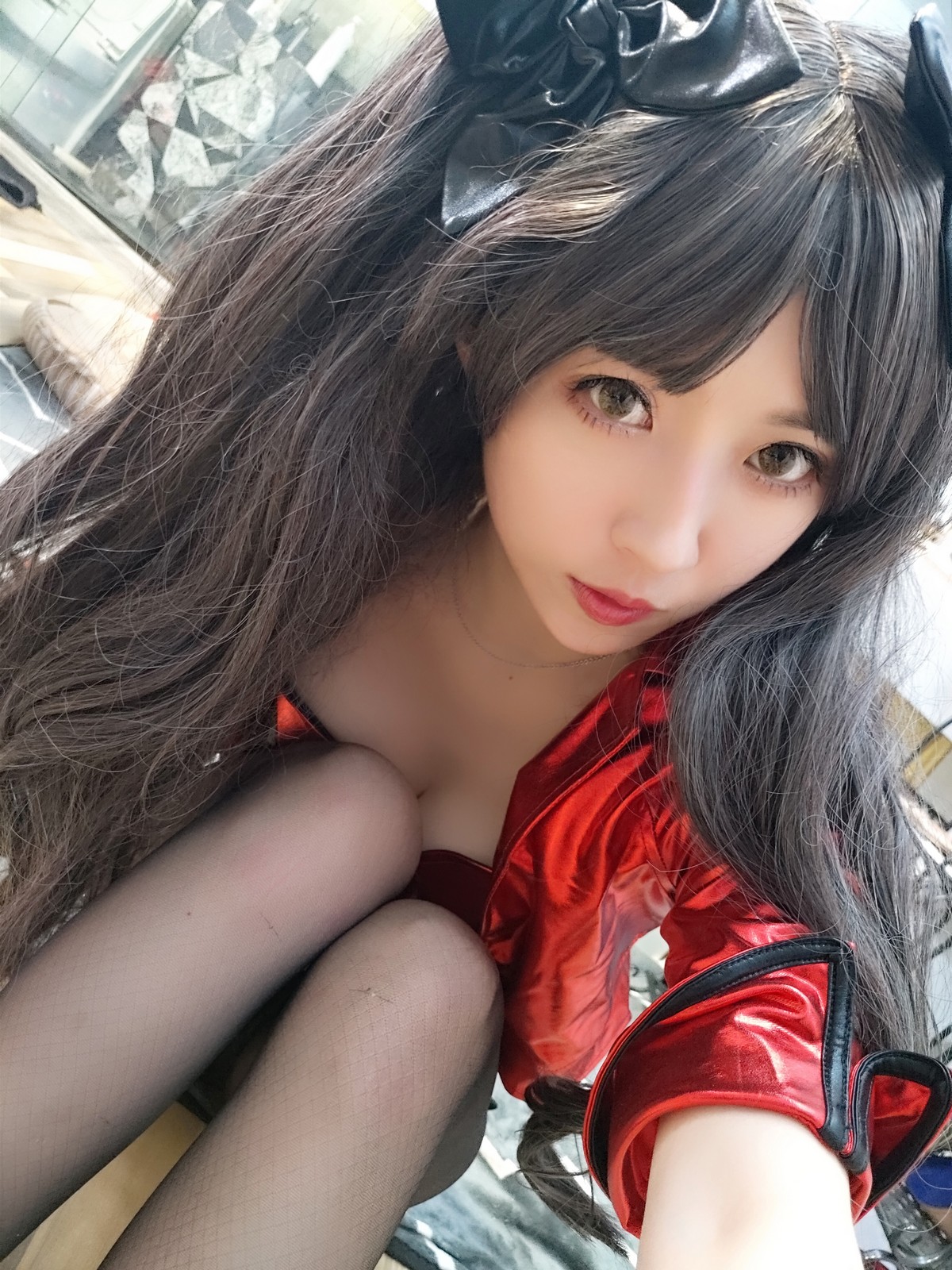 xgyw.top_斗鱼主播小女巫露娜远坂凛cos主题私房性感皮质服饰配黑丝裤袜秀美腿诱惑写真30P