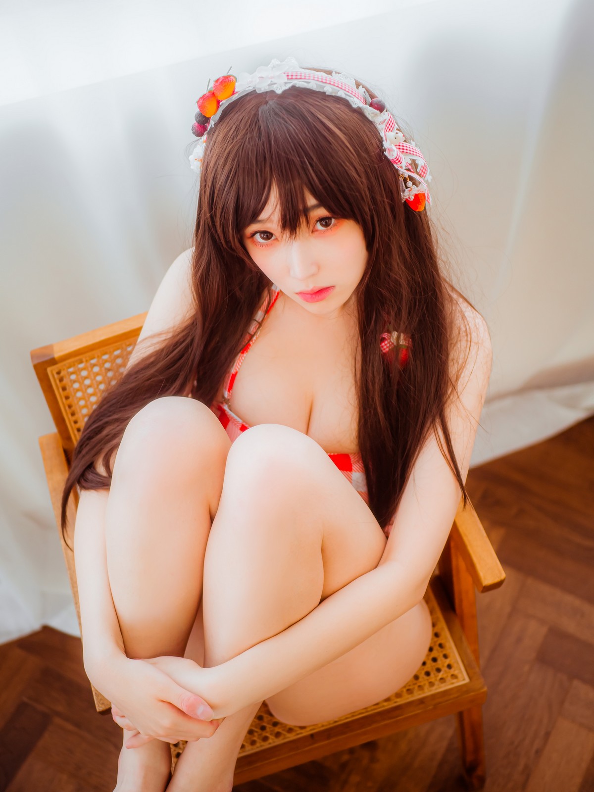 xgyw.top_韩国美女Bambi格子半身裙主题私房性感红色格子服饰秀丰满身材迷人诱惑写真61P
