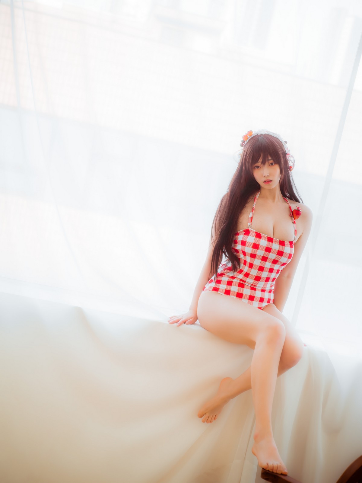 xgyw.top_韩国美女Bambi格子半身裙主题私房性感红色格子服饰秀丰满身材迷人诱惑写真61P