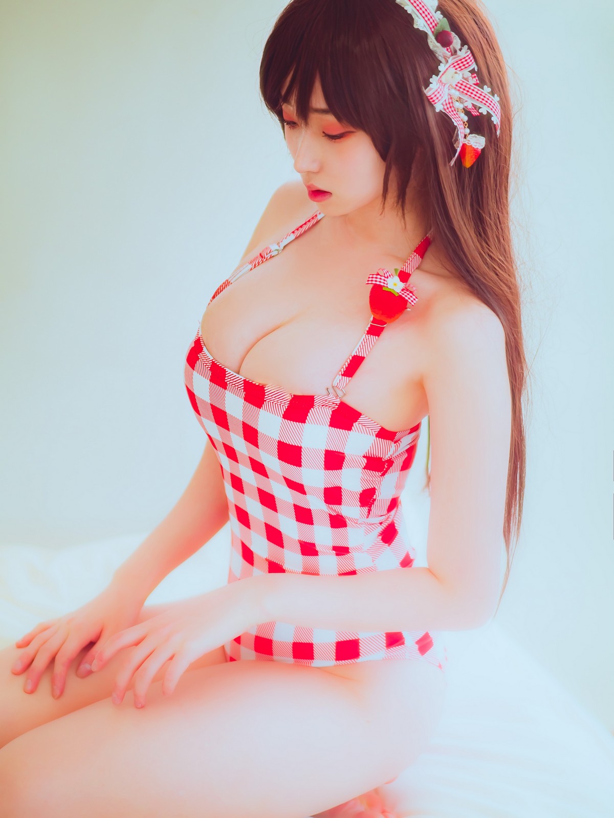 xgyw.top_韩国美女Bambi格子半身裙主题私房性感红色格子服饰秀丰满身材迷人诱惑写真61P