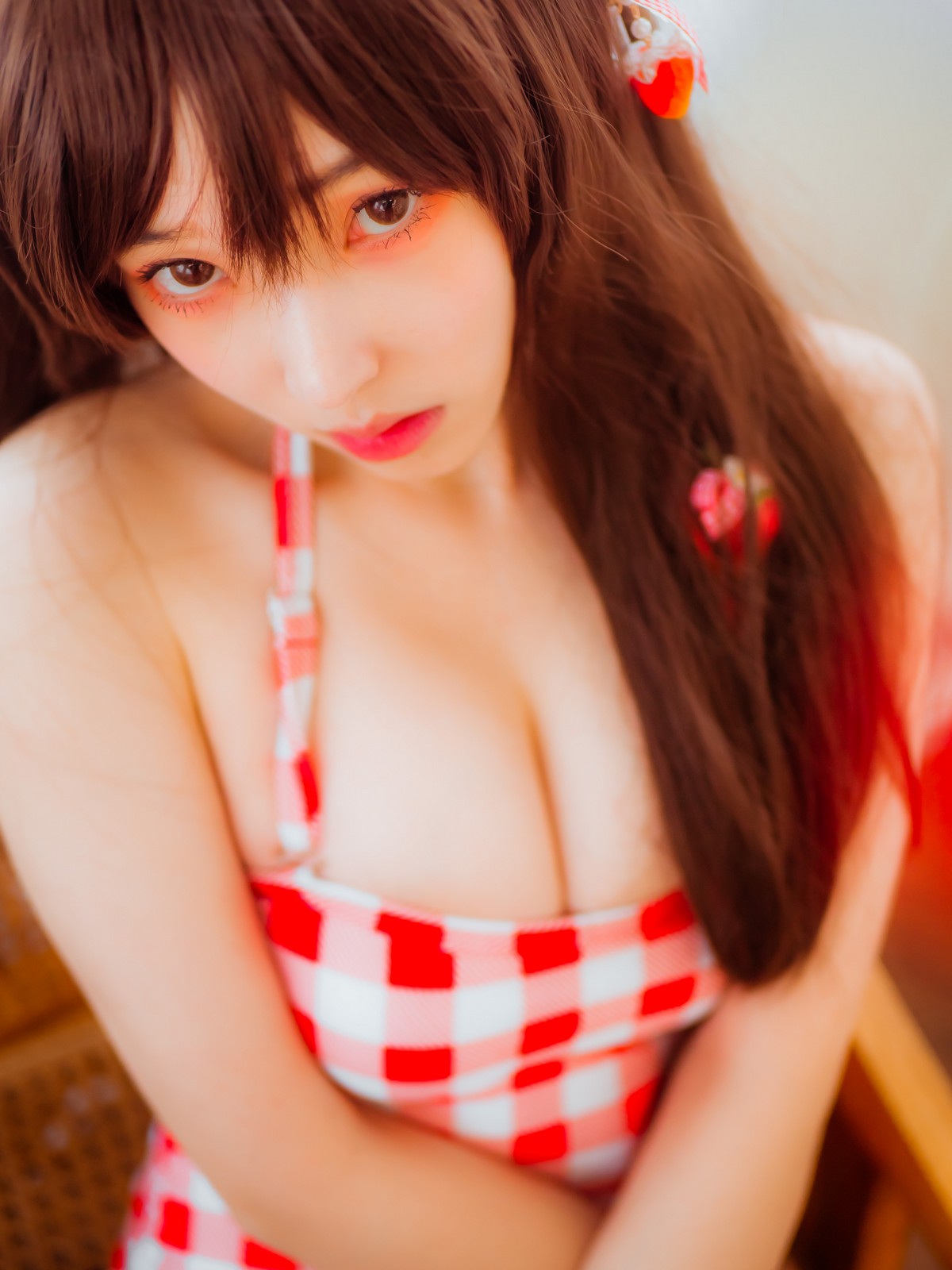 xgyw.top_韩国美女Bambi格子半身裙主题私房性感红色格子服饰秀丰满身材迷人诱惑写真61P