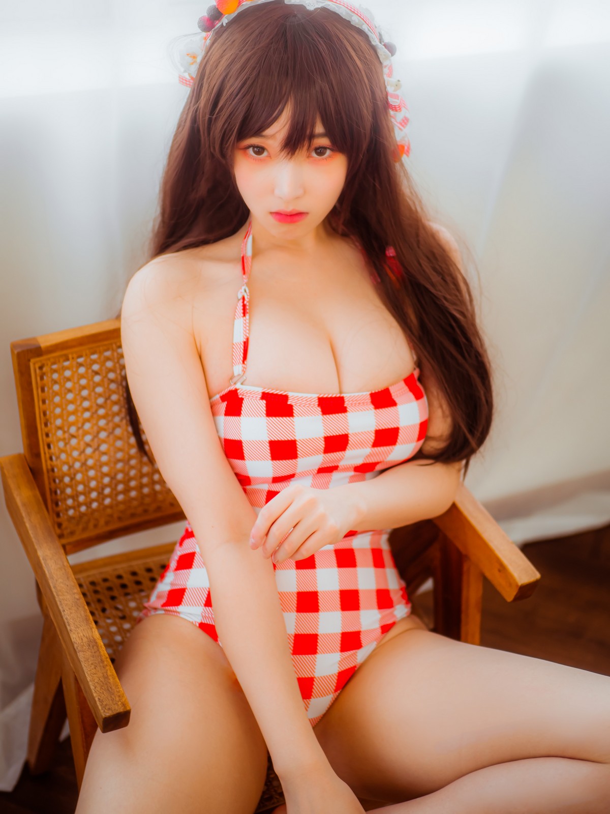 xgyw.top_韩国美女Bambi格子半身裙主题私房性感红色格子服饰秀丰满身材迷人诱惑写真61P
