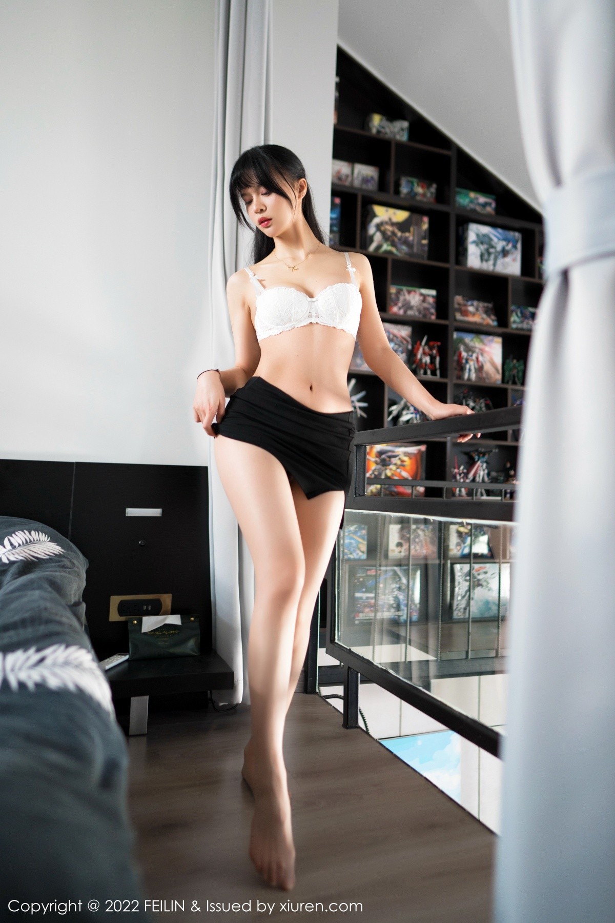 xgyw.top_[FeiLin嗲囡囡]VOL.345_模特桃香子白色短T配黑短裙 性感女仆装秀完美身材诱惑写真57P