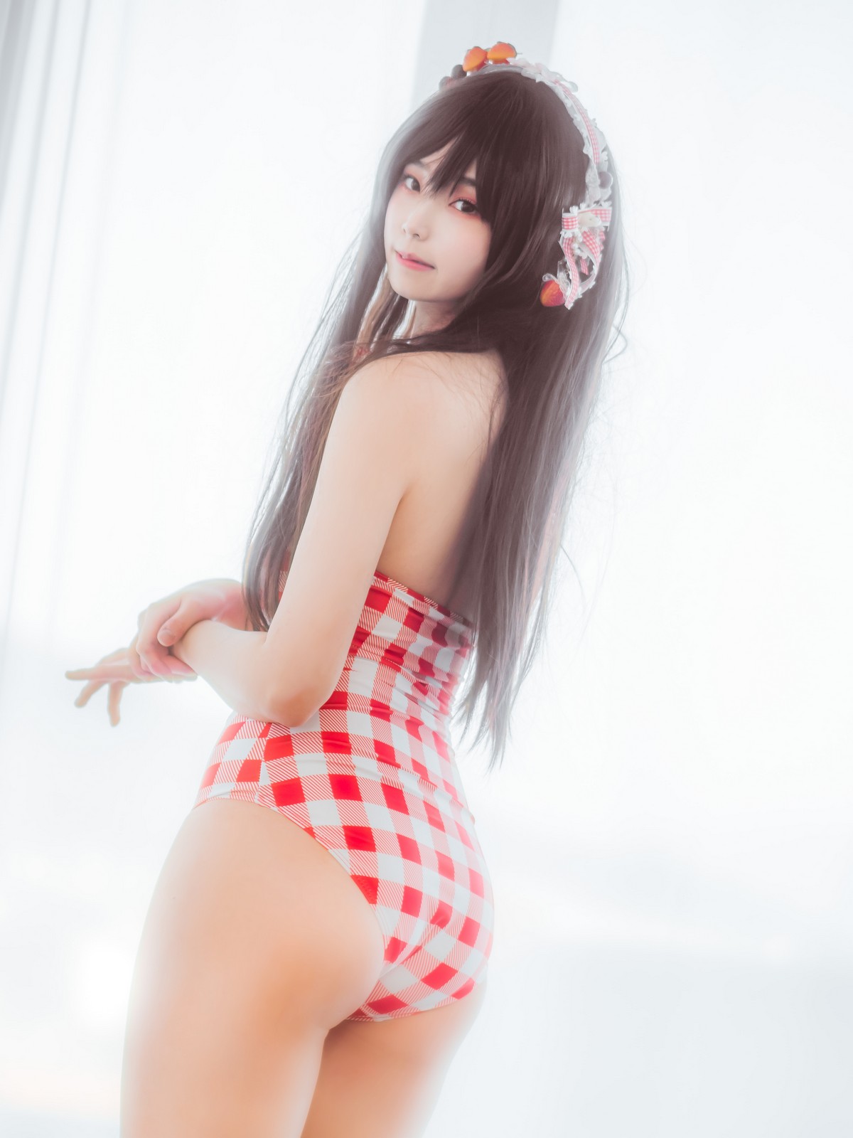 xgyw.top_韩国美女Bambi格子半身裙主题私房性感红色格子服饰秀丰满身材迷人诱惑写真61P