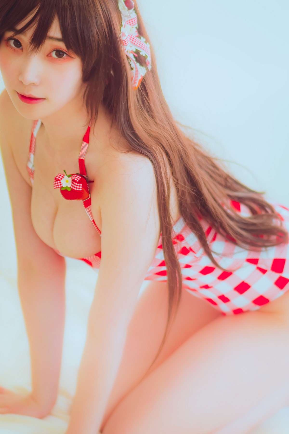 xgyw.top_韩国美女Bambi格子半身裙主题私房性感红色格子服饰秀丰满身材迷人诱惑写真61P