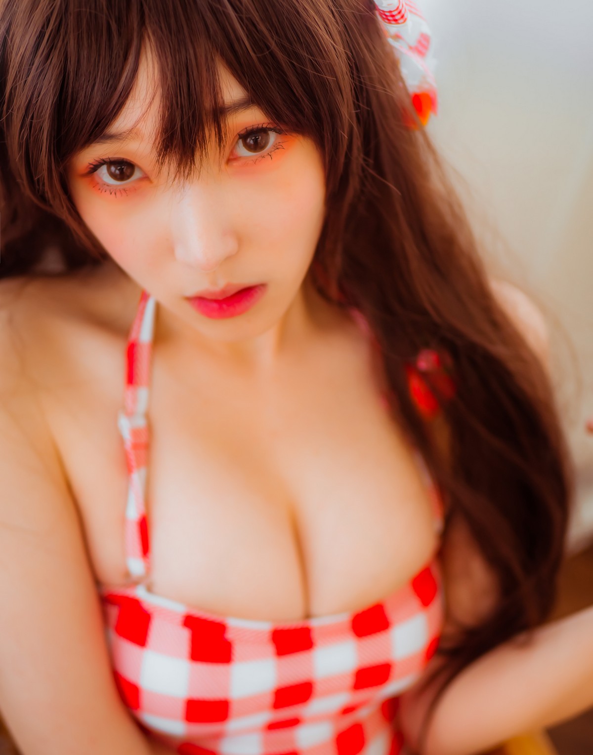 xgyw.top_韩国美女Bambi格子半身裙主题私房性感红色格子服饰秀丰满身材迷人诱惑写真61P