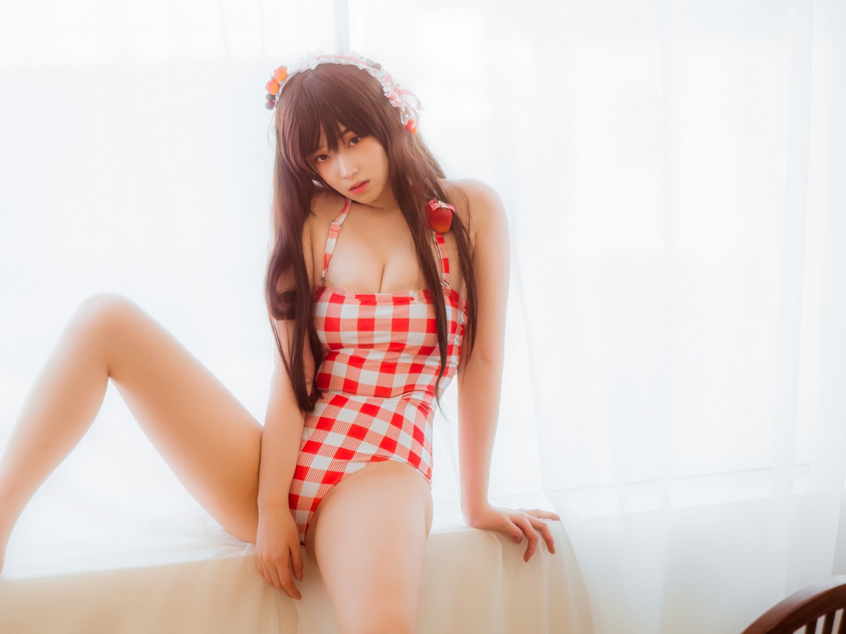 xgyw.top_韩国美女Bambi格子半身裙主题私房性感红色格子服饰秀丰满身材迷人诱惑写真61P