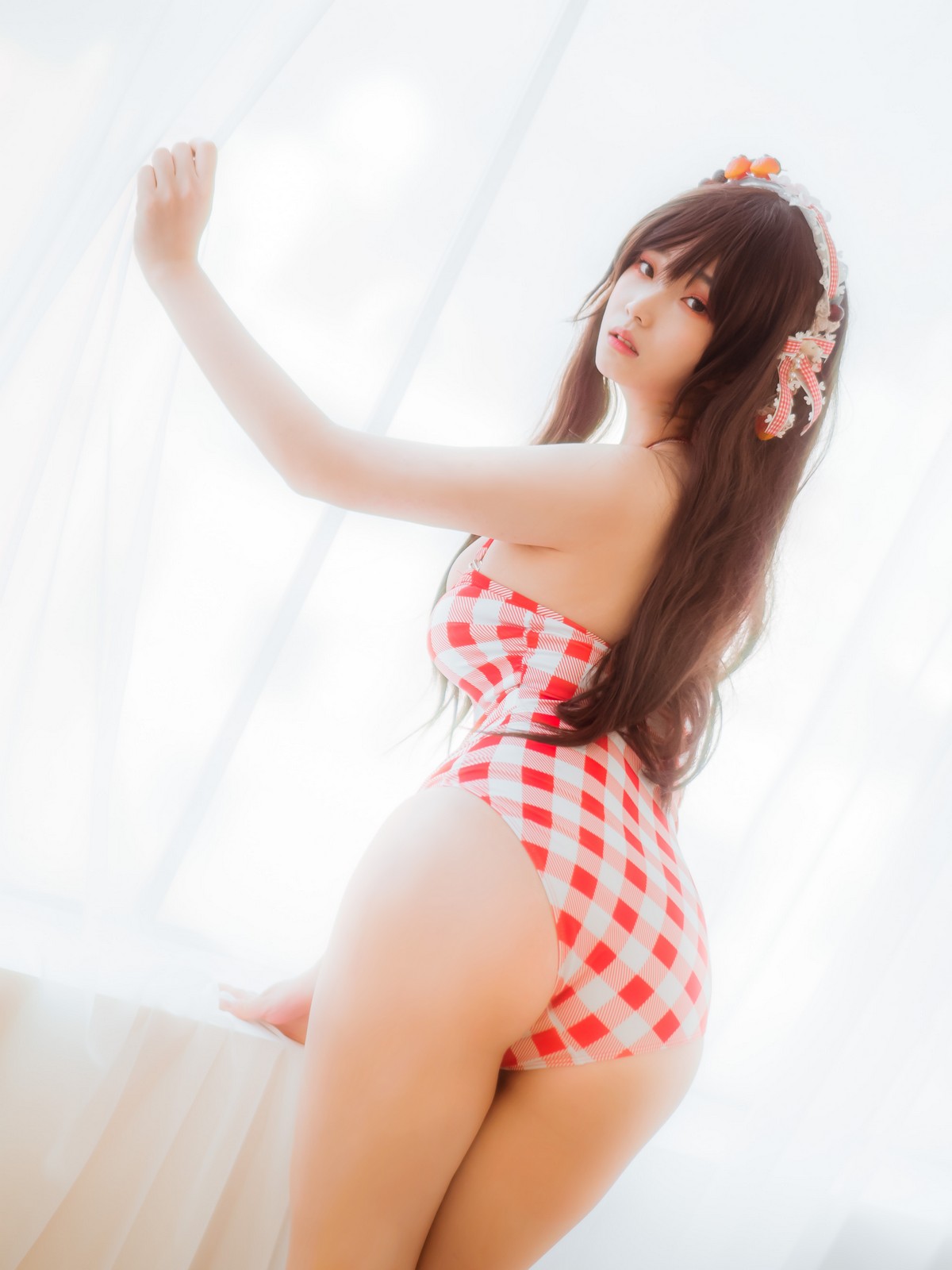 xgyw.top_韩国美女Bambi格子半身裙主题私房性感红色格子服饰秀丰满身材迷人诱惑写真61P