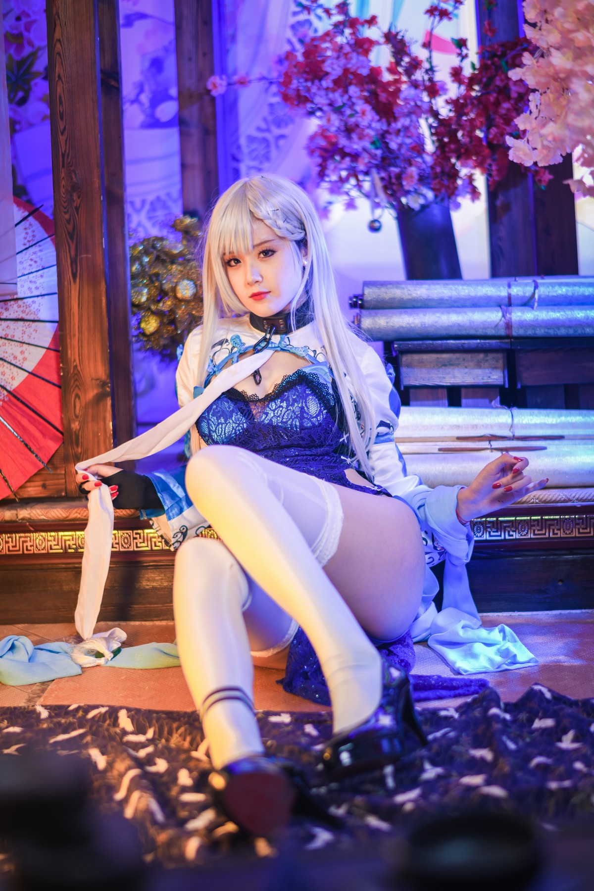 xgyw.top_Coser美女Akisoso秋楚楚贝法不知火主题性感缕空服饰配白丝袜秀美腿诱惑写真34P