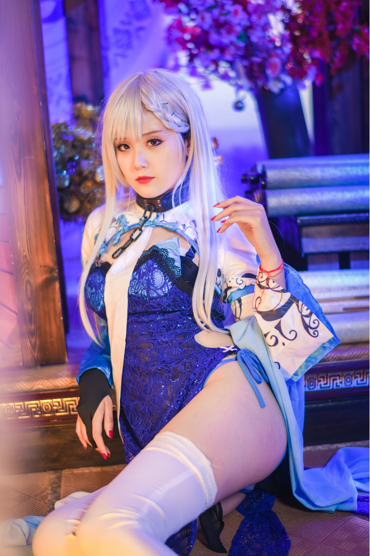 xgyw.top_Coser美女Akisoso秋楚楚贝法不知火主题性感缕空服饰配白丝袜秀美腿诱惑写真34P