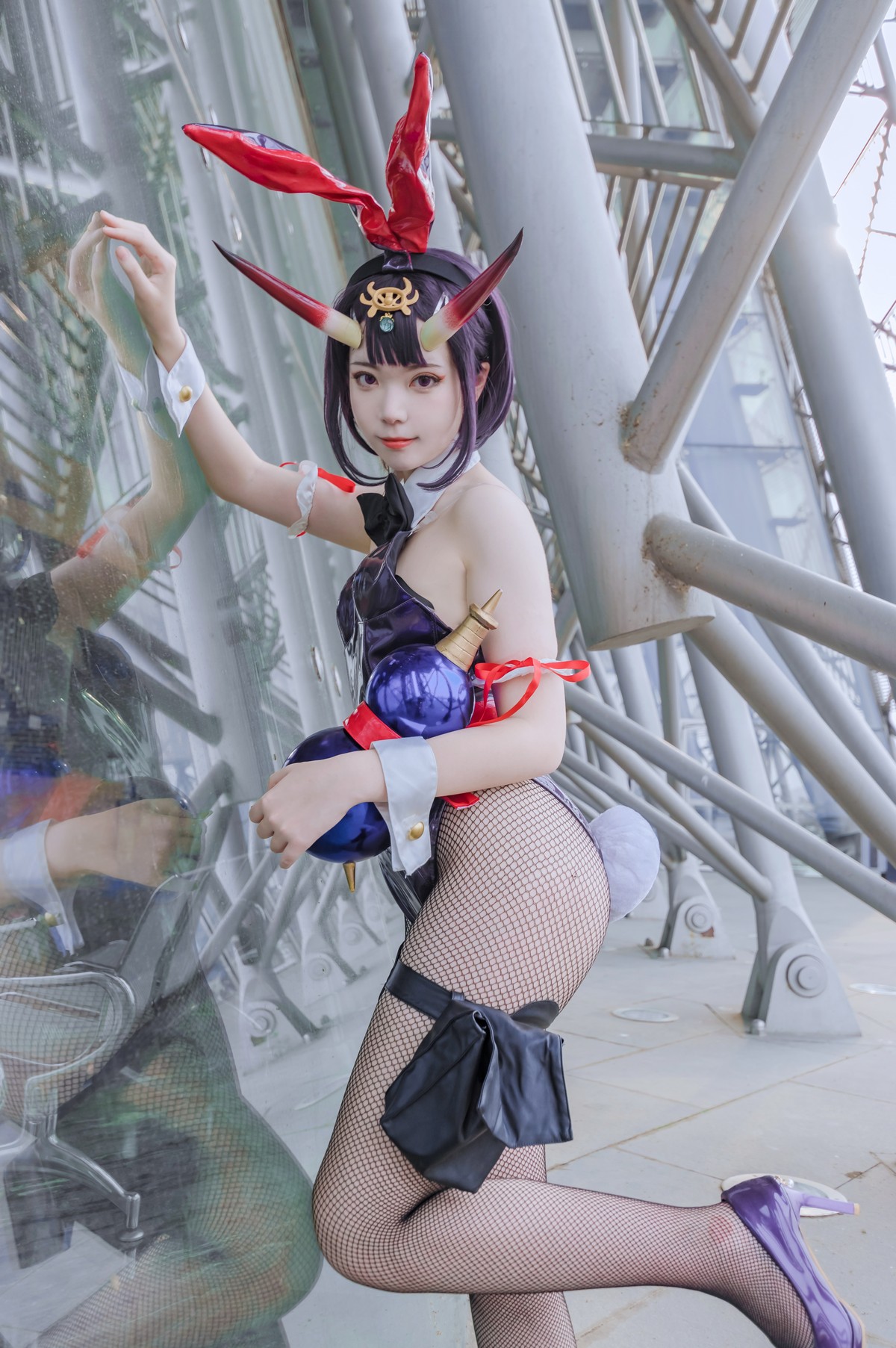 xgyw.top_微博妹子Fushii_海堂酒吞兔女郎主题高叉连体衣配黑丝网袜秀完美身材诱惑写真31P