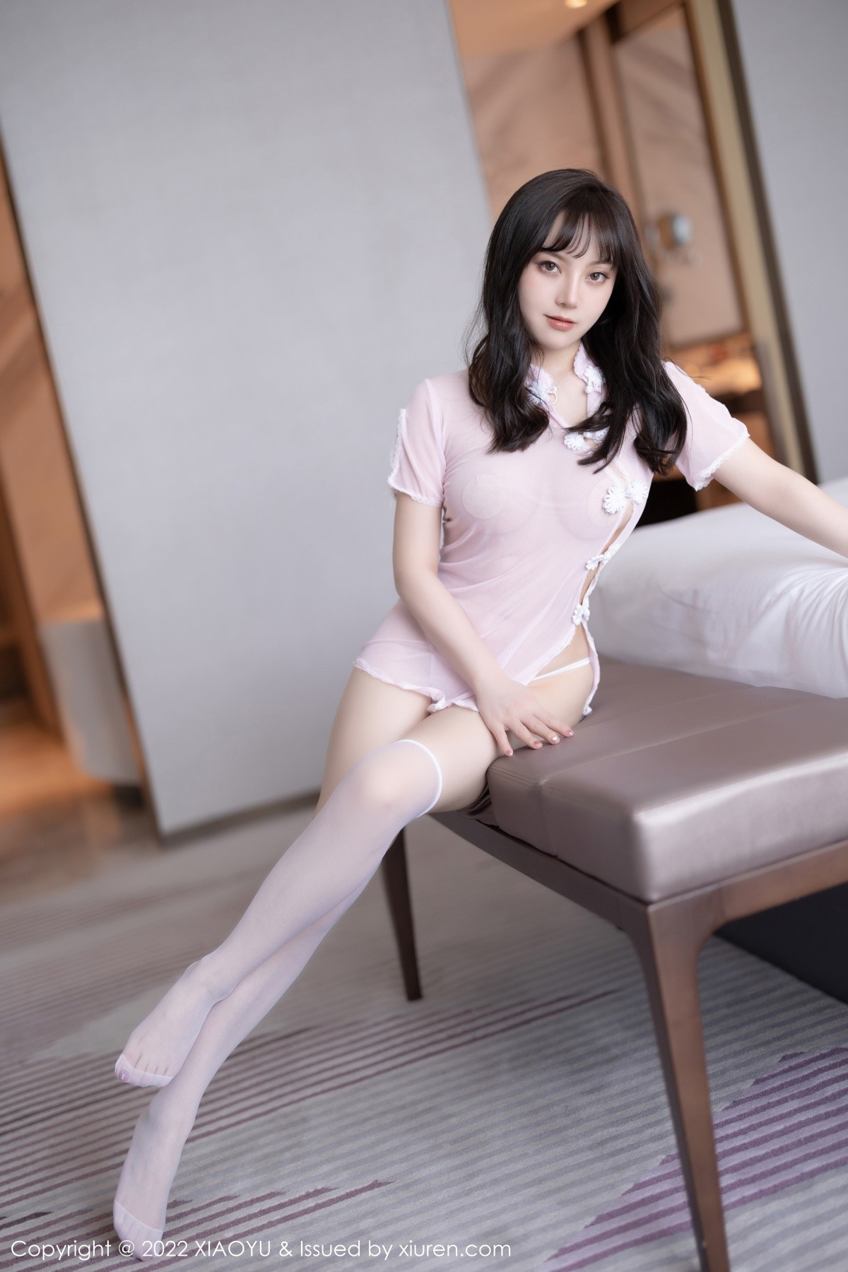 xgyw.top_[XiaoYu画语界]Vol.761_模特豆瓣酱私房性感粉色轻透服饰配白丝袜秀丰满身材诱惑写真74P