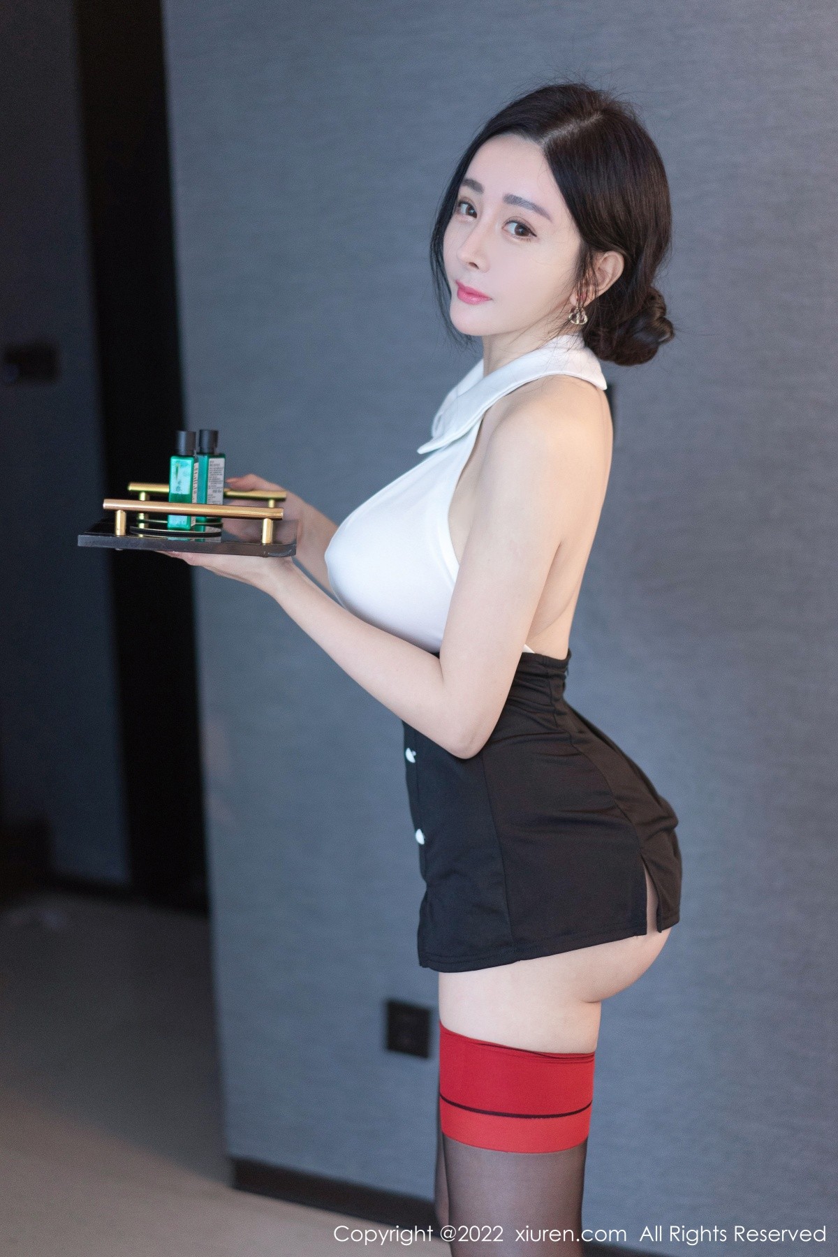 xgyw.top_XiuRen第4891期_模特允爾按摩技师装扮白色上衣配黑色短裙秀丰满身材诱惑写真58P