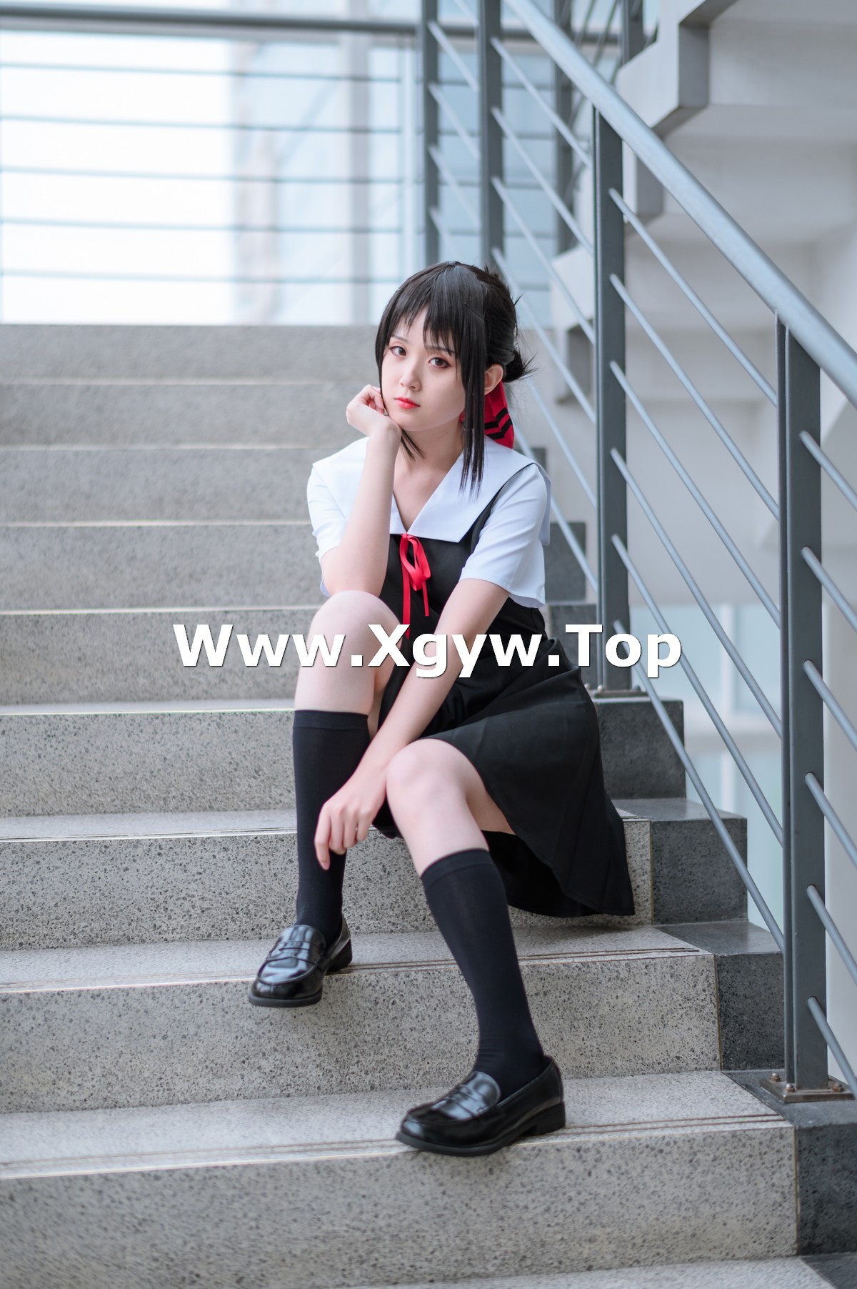 xgyw.top_Coser美女Akisoso秋楚楚双人调色主题校园内性感JK学生装秀美腿迷人写真46P