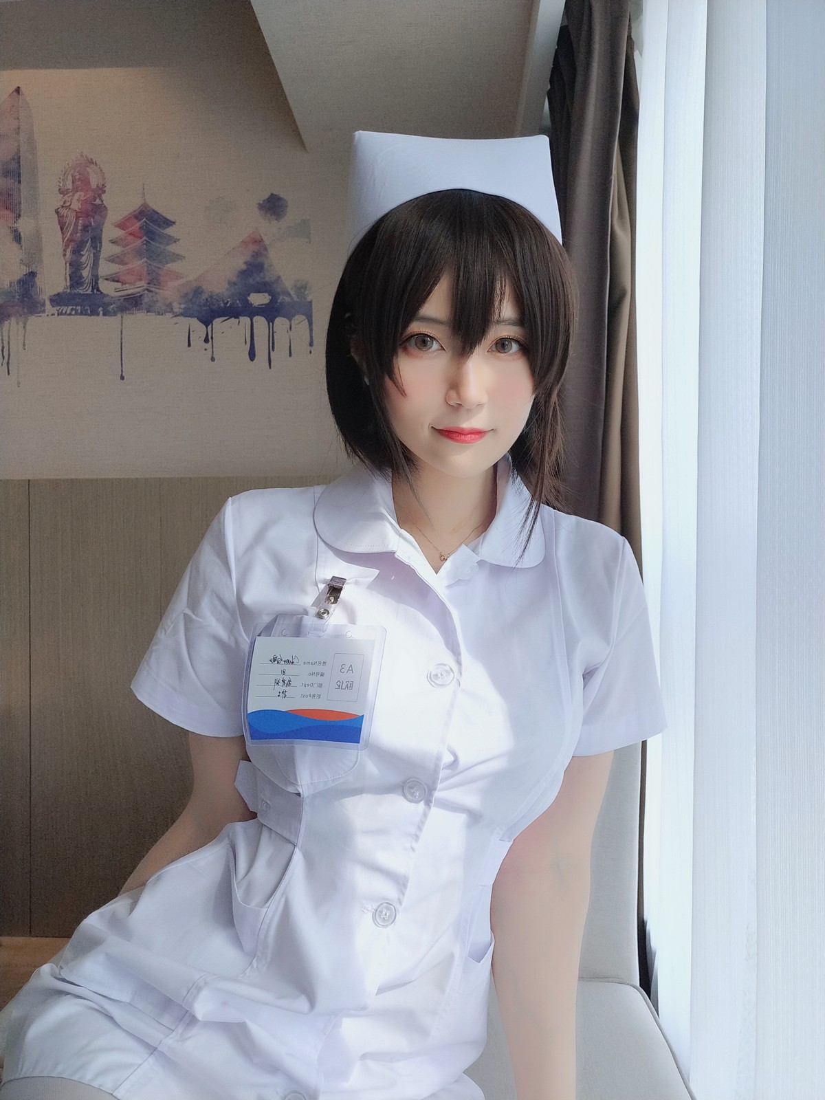 xgyw.top_Coser小姐姐白银81短发小护士主题私房性感黑色内衣配白丝裤袜迷人诱惑写真37P