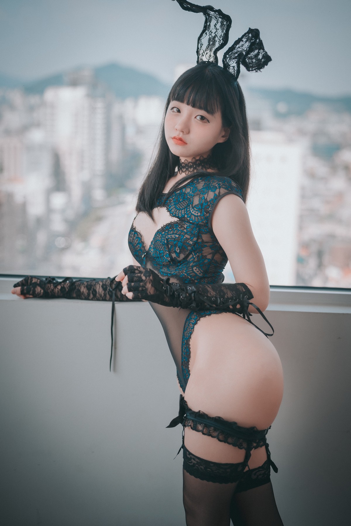xgyw.top_[DJAWA]No.006_韩国美女Jenny_Empress of Bunny主题孔雀绿情趣内衣撩人诱惑写真65P