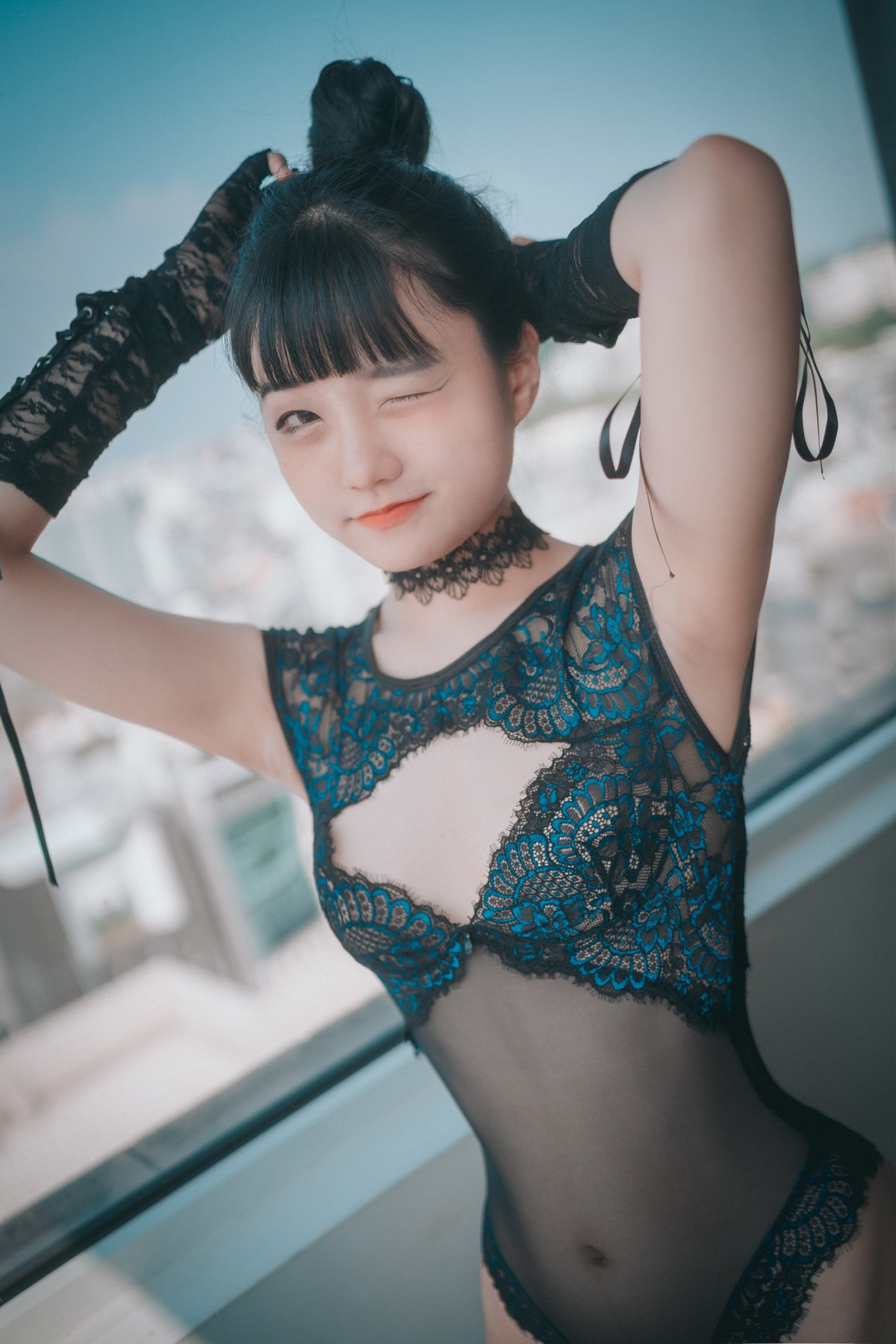 xgyw.top_[DJAWA]No.006_韩国美女Jenny_Empress of Bunny主题孔雀绿情趣内衣撩人诱惑写真65P