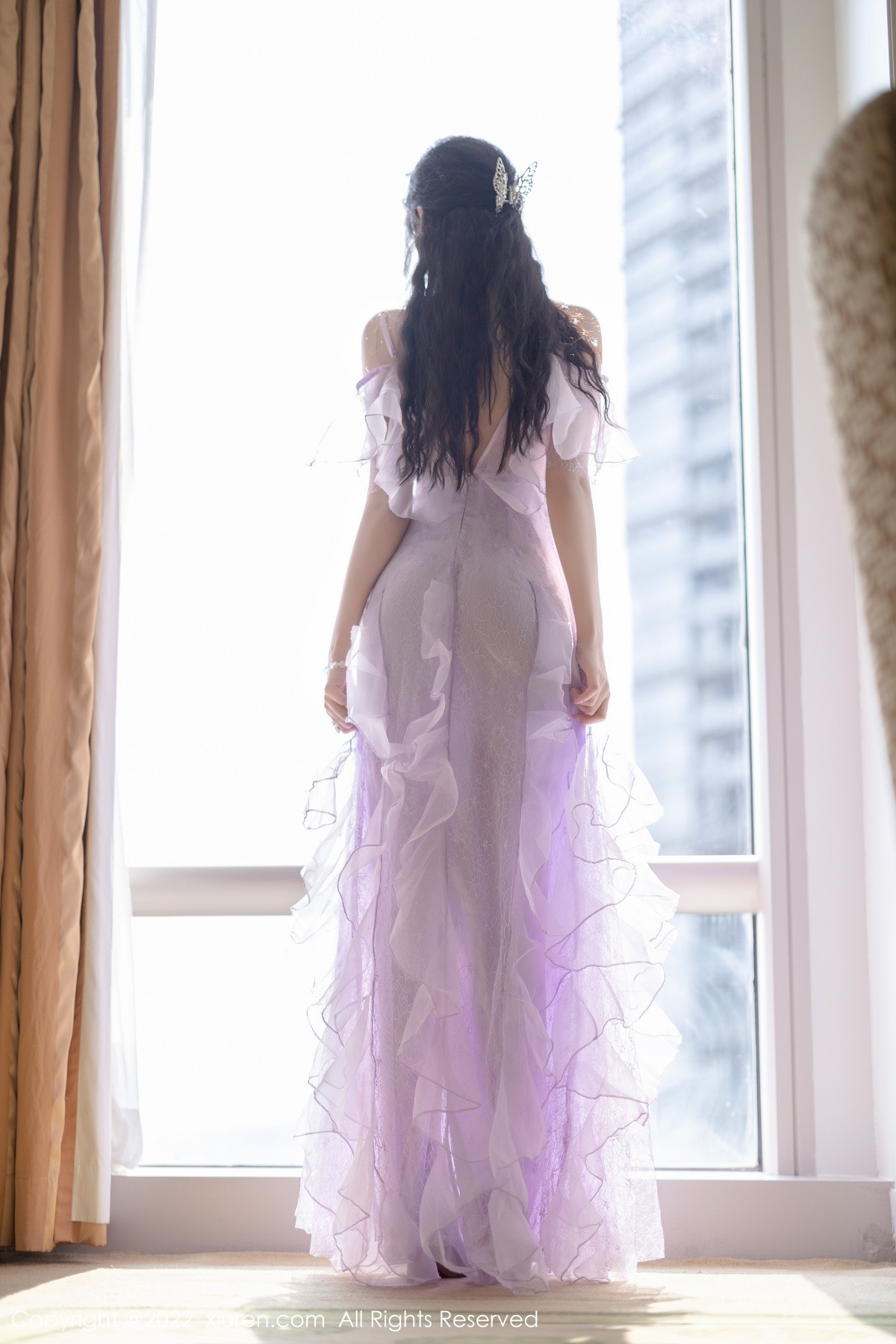 xgyw.top_XiuRen第4949期_女神王馨瑶yanni厦门旅拍浅紫色薄纱透视裙秀完美身材诱惑写真101P