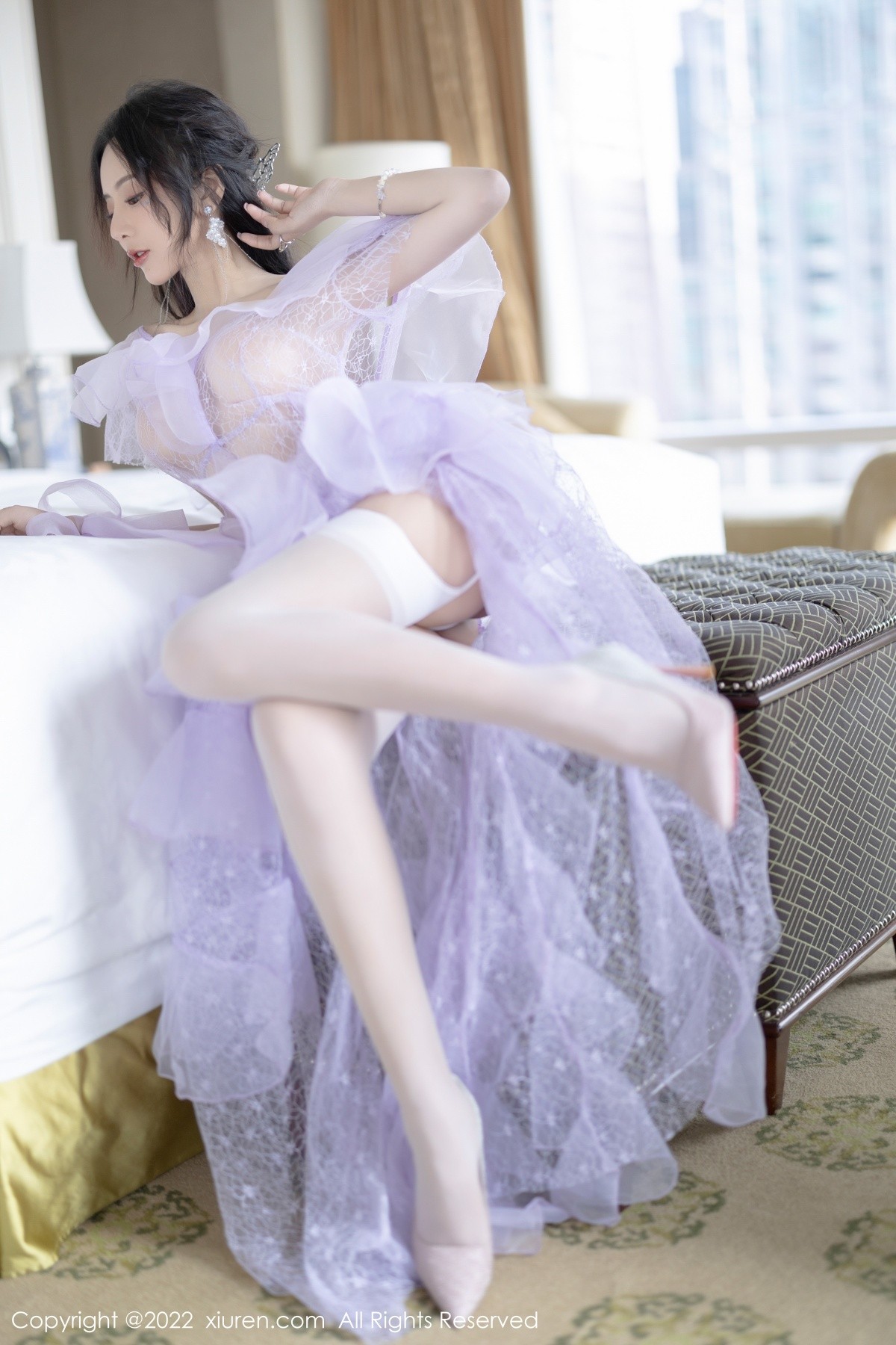 xgyw.top_XiuRen第4949期_女神王馨瑶yanni厦门旅拍浅紫色薄纱透视裙秀完美身材诱惑写真101P