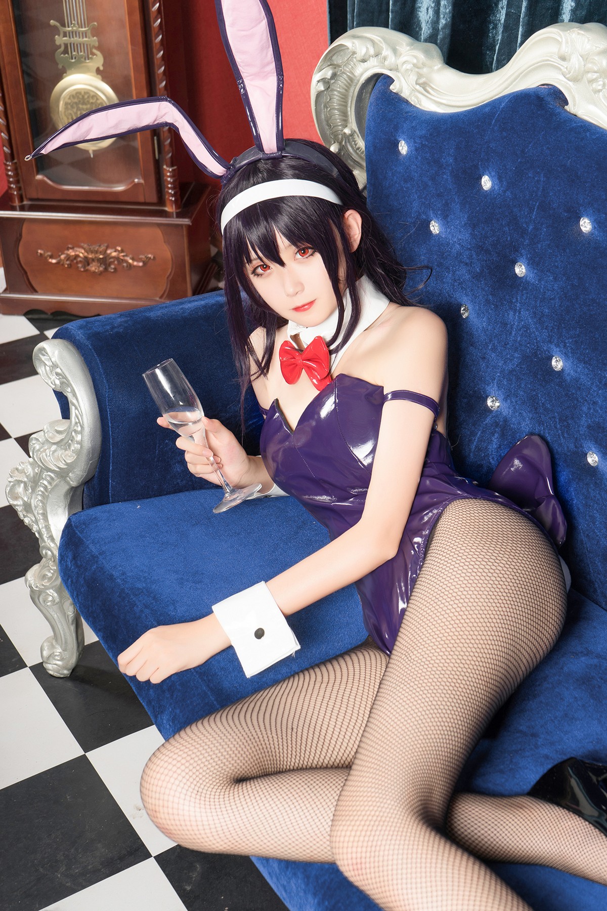 xgyw.top_Coser美女Akisoso秋楚楚霞之丘诗羽主题私房性感高叉连体衣配黑丝渔网诱惑写真39P