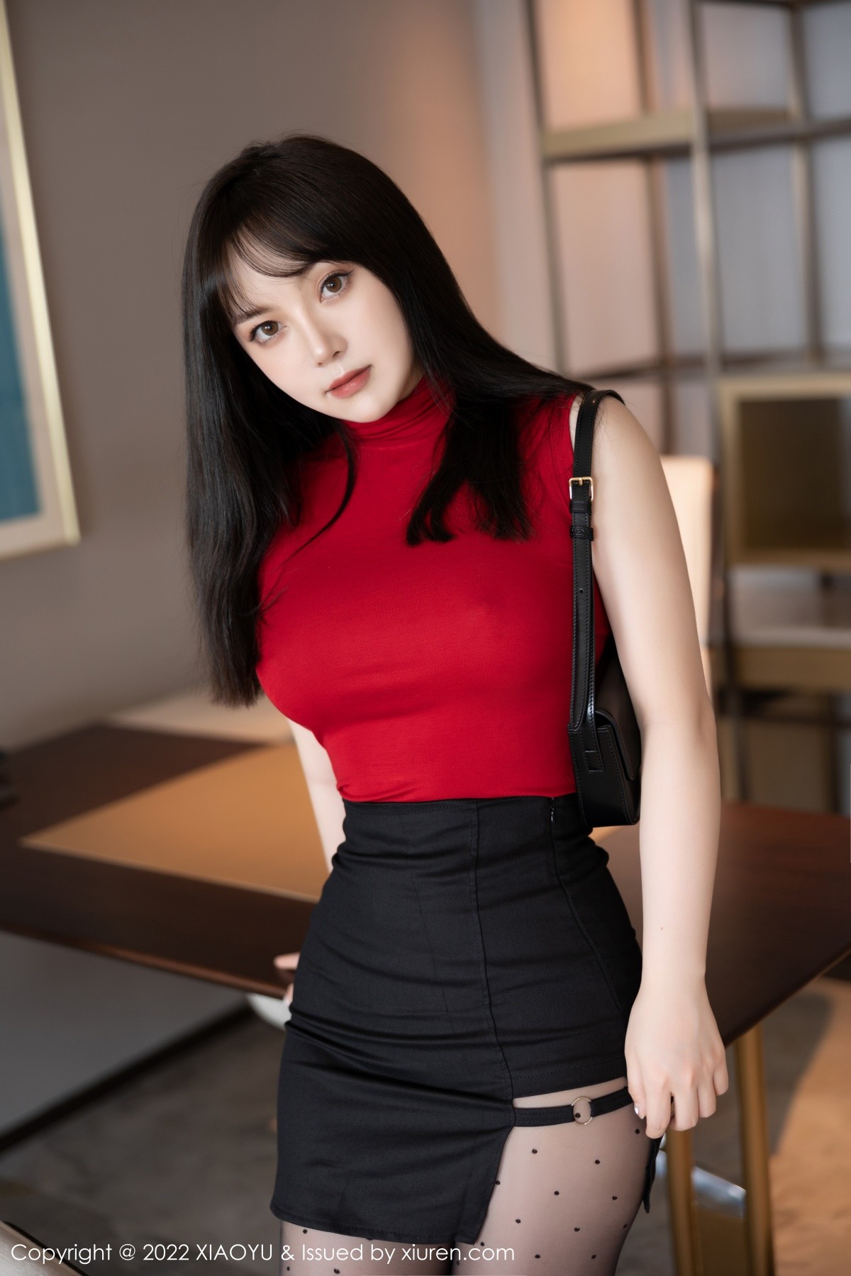 xgyw.top_[XiaoYu画语界]Vol.771_模特豆瓣酱性感红色收身衣配黑短裙露无内黑丝秀翘臀诱惑写真75P