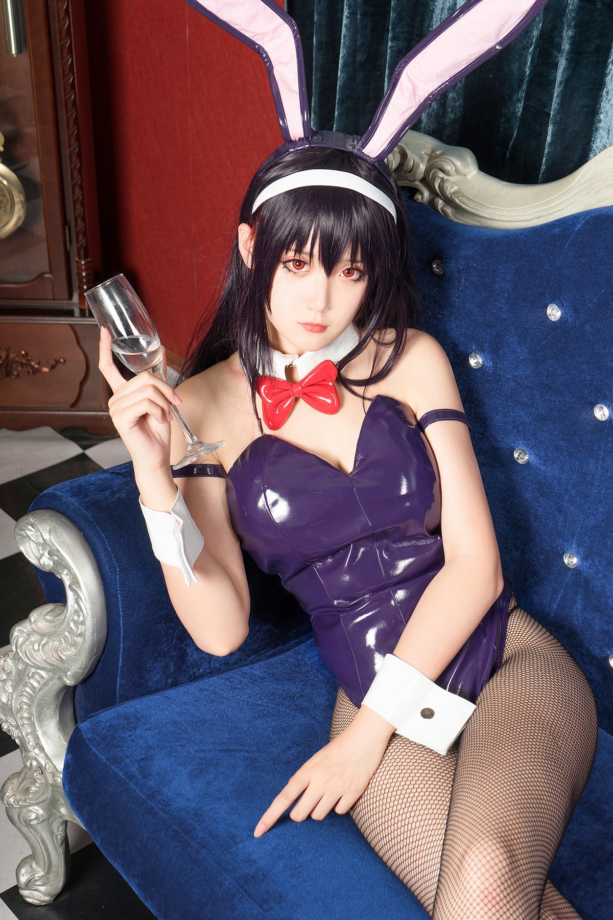 xgyw.top_Coser美女Akisoso秋楚楚霞之丘诗羽主题私房性感高叉连体衣配黑丝渔网诱惑写真39P