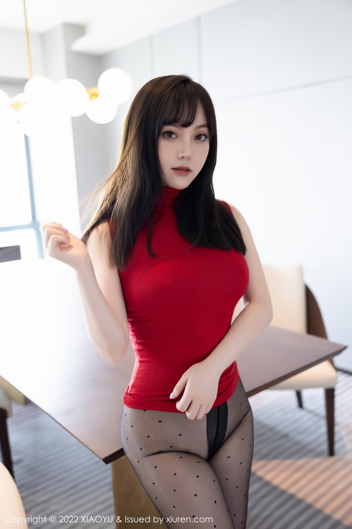 xgyw.top_[XiaoYu画语界]Vol.771_模特豆瓣酱性感红色收身衣配黑短裙露无内黑丝秀翘臀诱惑写真75P