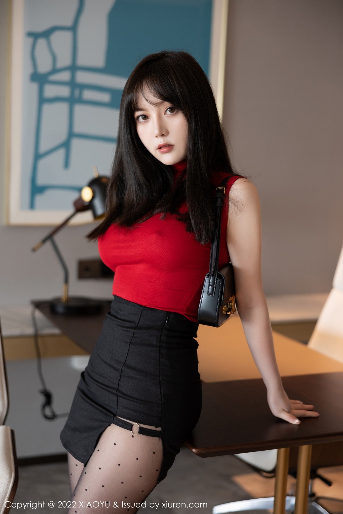 xgyw.top_[XiaoYu画语界]Vol.771_模特豆瓣酱性感红色收身衣配黑短裙露无内黑丝秀翘臀诱惑写真75P