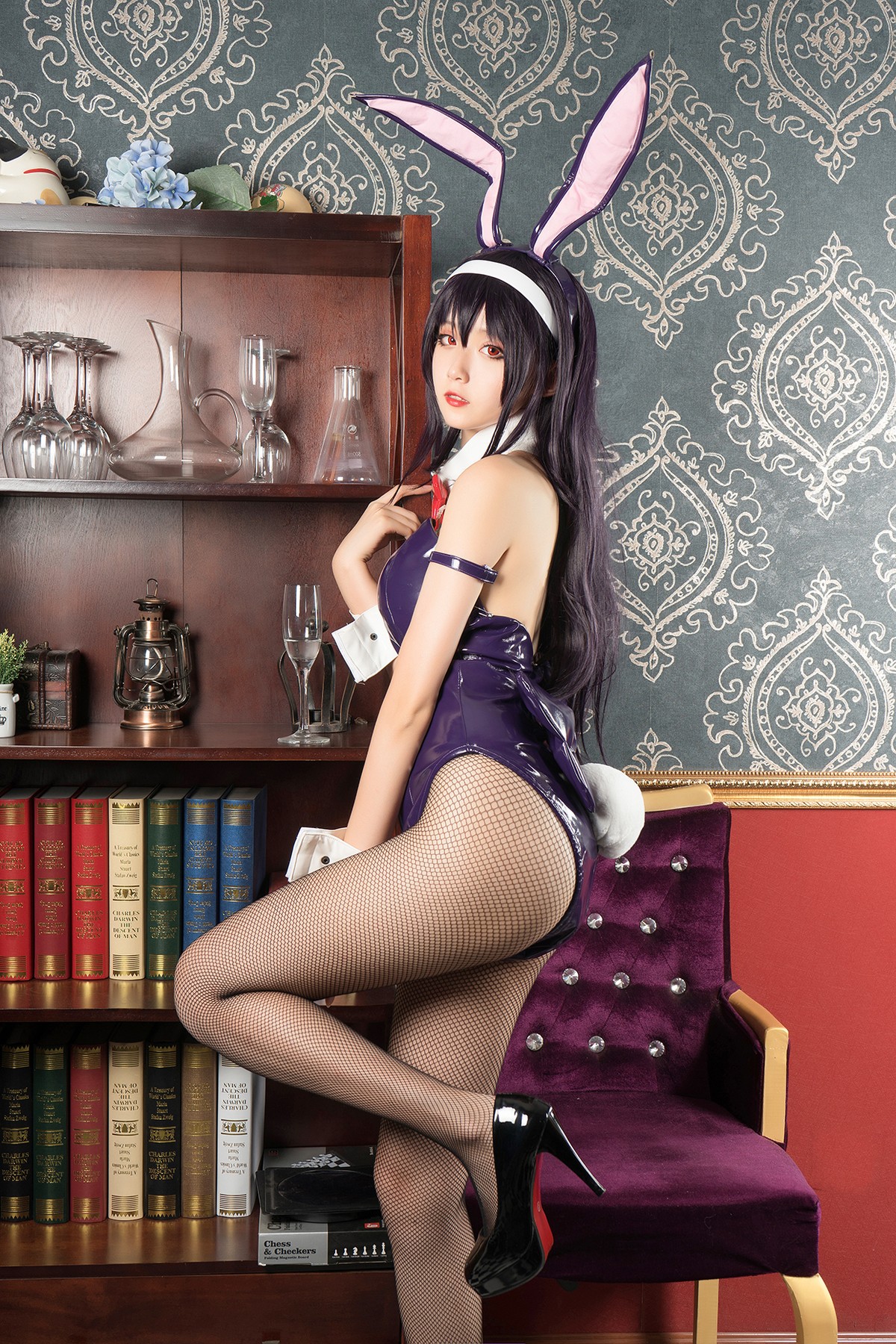 xgyw.top_Coser美女Akisoso秋楚楚霞之丘诗羽主题私房性感高叉连体衣配黑丝渔网诱惑写真39P