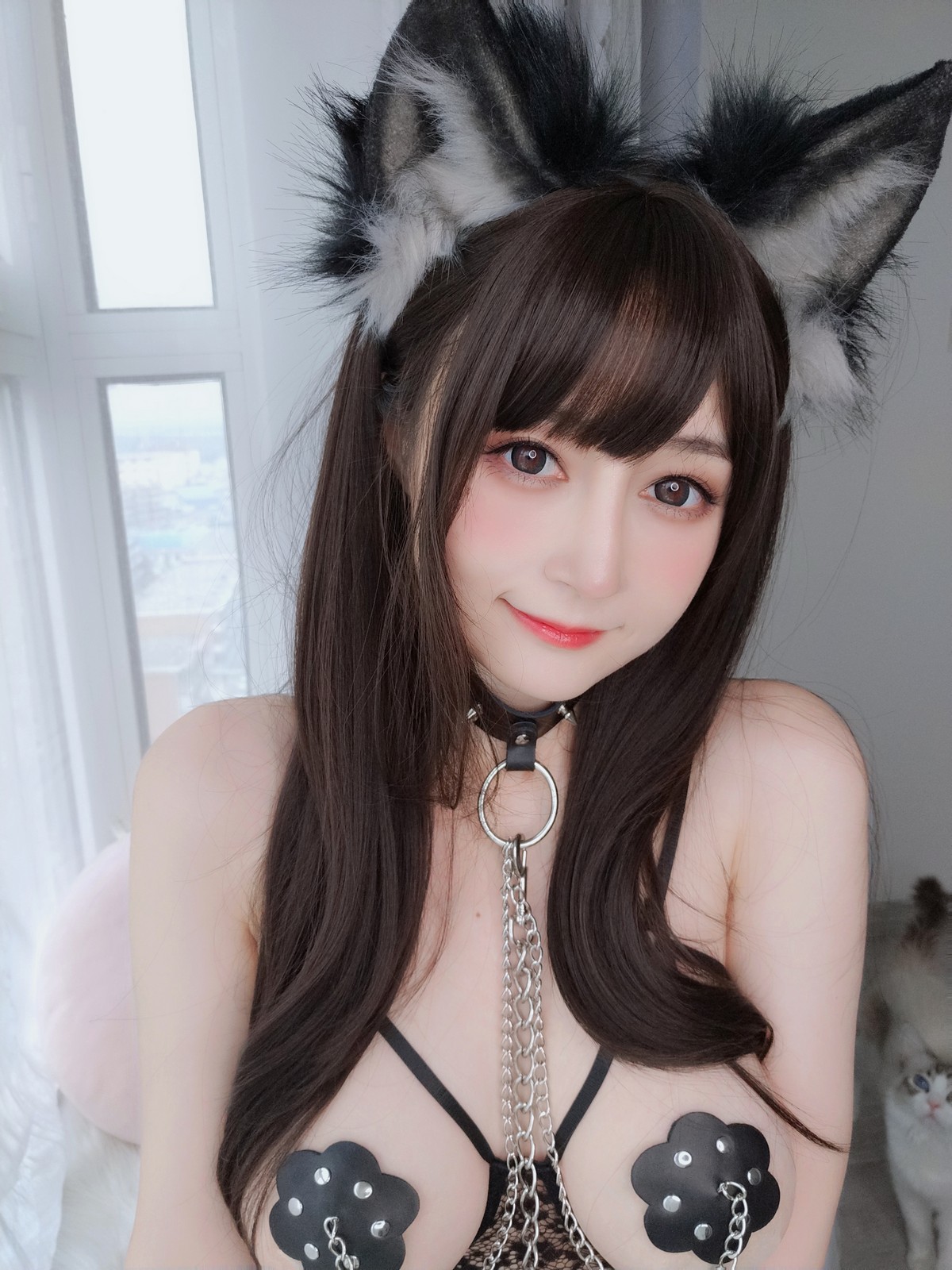 xgyw.top_Coser小姐姐白银可爱的狗主题私房性感黑色情趣薄纱露豪乳遮点极致诱惑写真71P