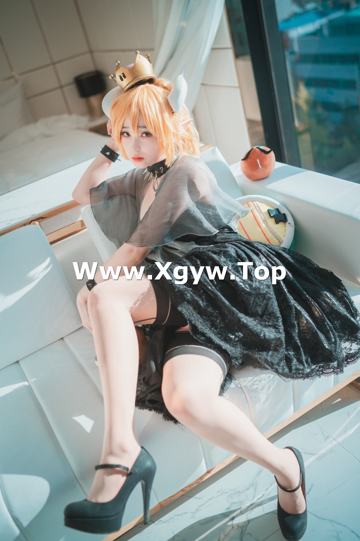 xgyw.top_[DJAWA]No.040_模特BamBi_Bowsette主题私房半脱露性感黑色三点式内衣诱惑写真51P