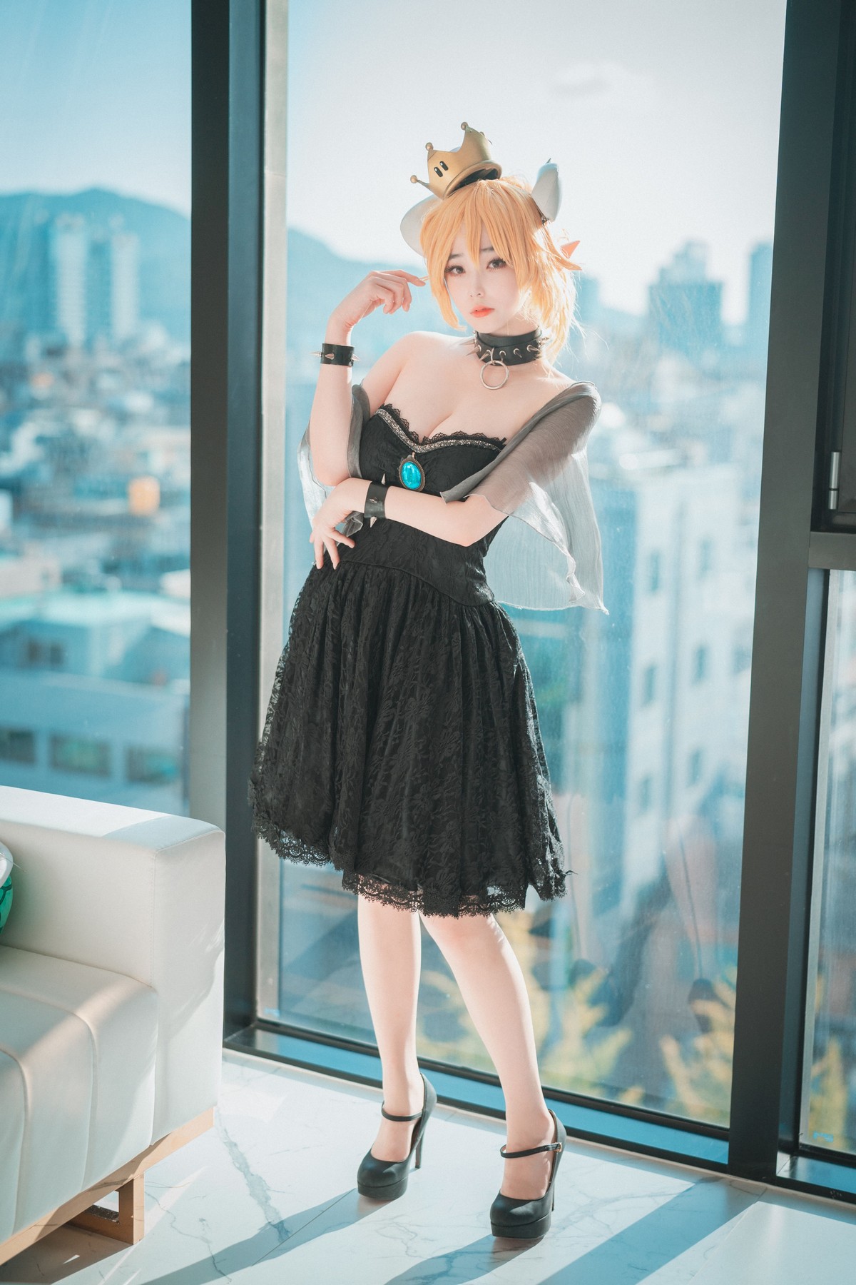 xgyw.top_[DJAWA]No.044_模特BamBi_Halloween with Bowsette主题连体衣配黑丝吊袜诱惑写真50P