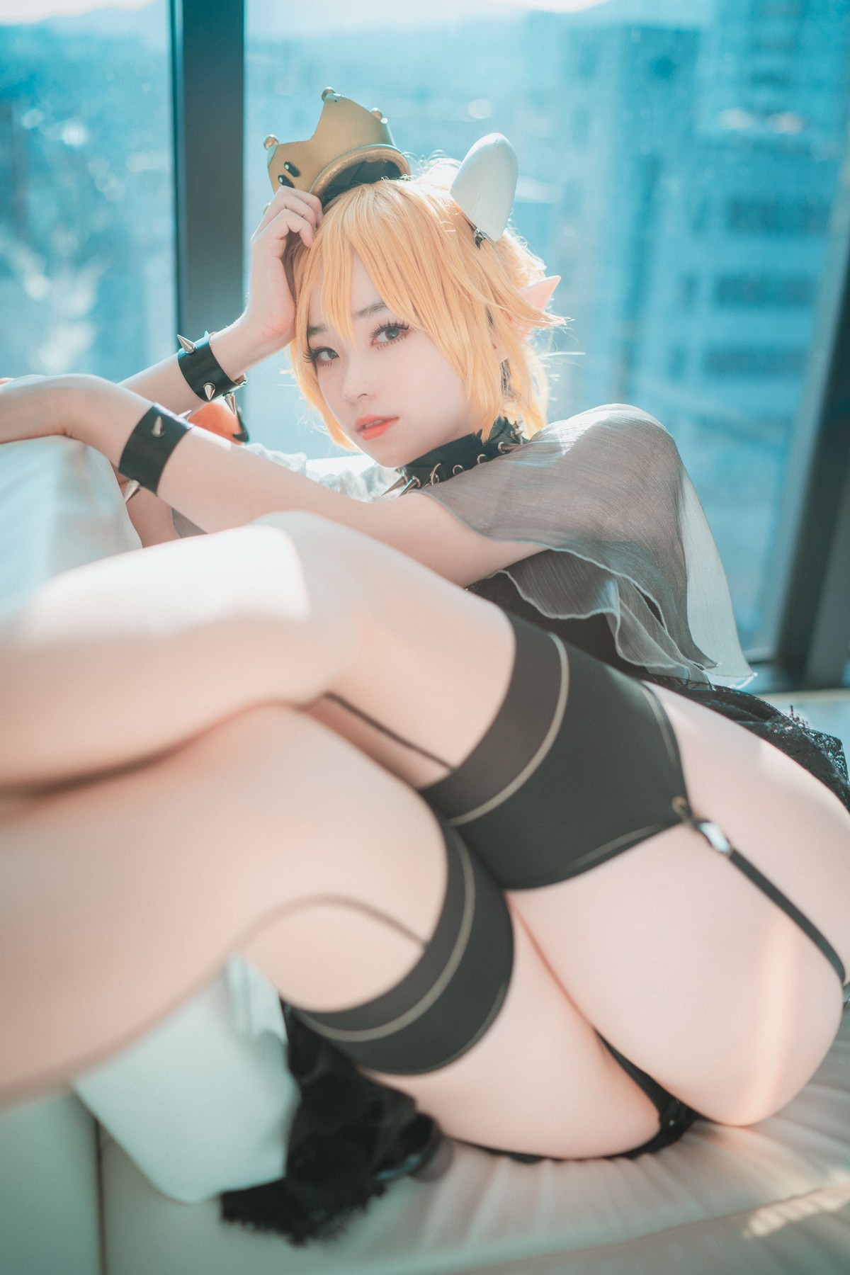 xgyw.top_[DJAWA]No.044_模特BamBi_Halloween with Bowsette主题连体衣配黑丝吊袜诱惑写真50P