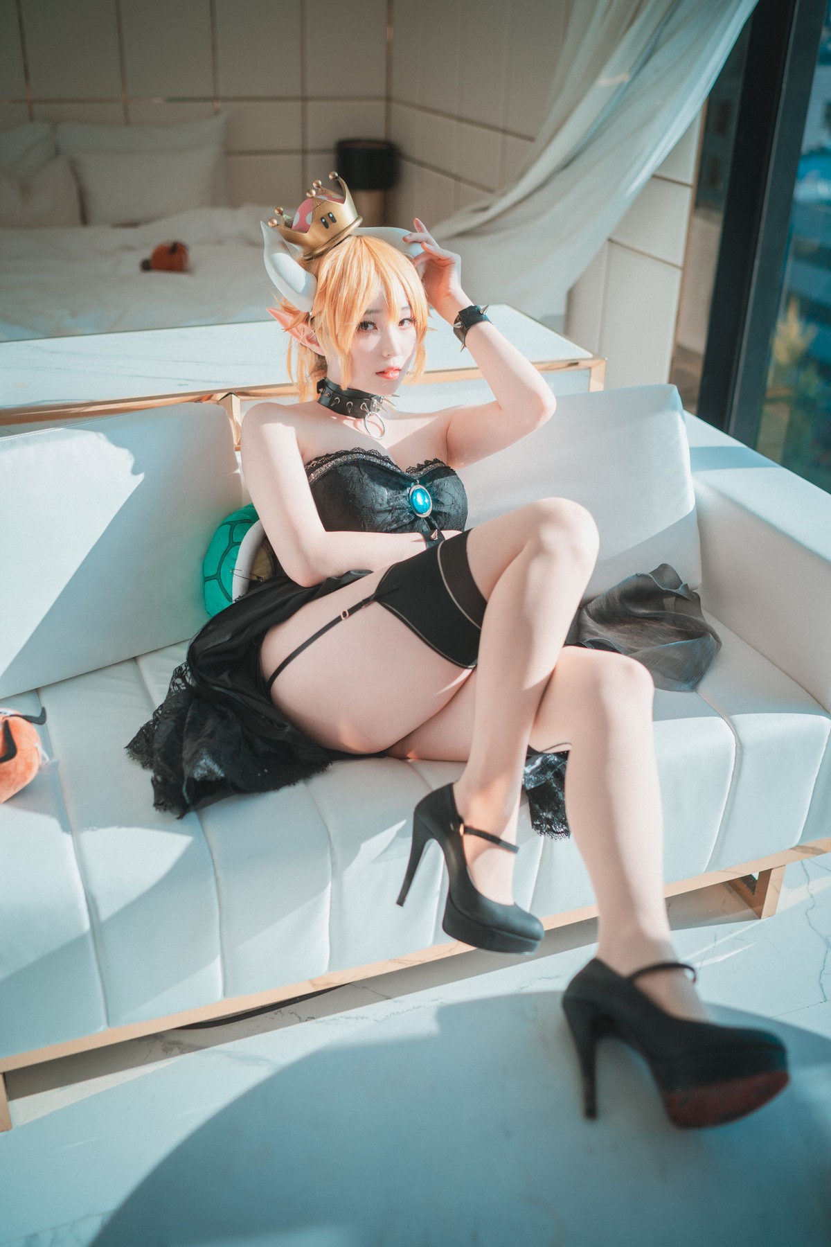 xgyw.top_[DJAWA]No.044_模特BamBi_Halloween with Bowsette主题连体衣配黑丝吊袜诱惑写真50P