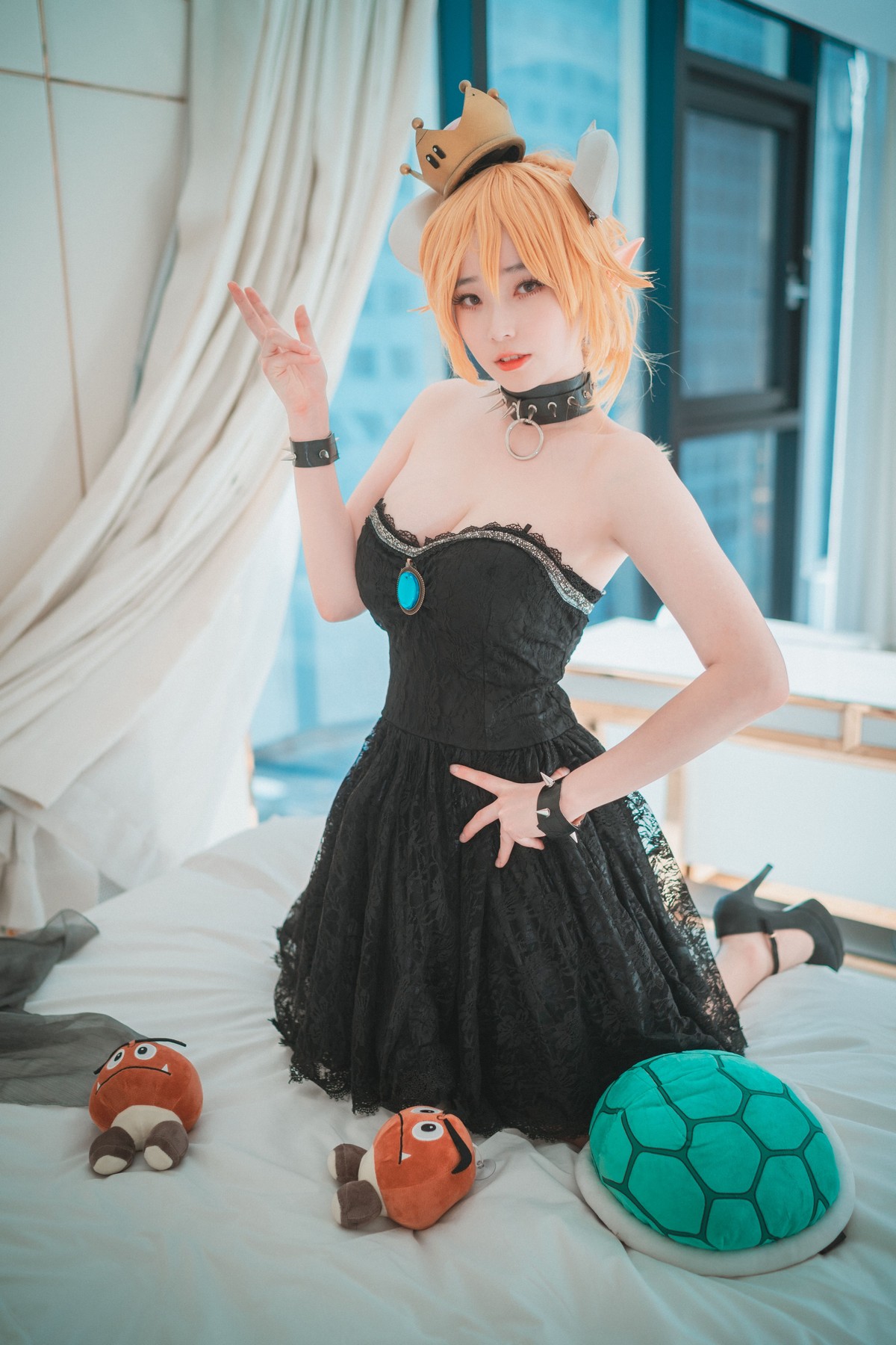 xgyw.top_[DJAWA]No.040_模特BamBi_Bowsette主题私房半脱露性感黑色三点式内衣诱惑写真51P