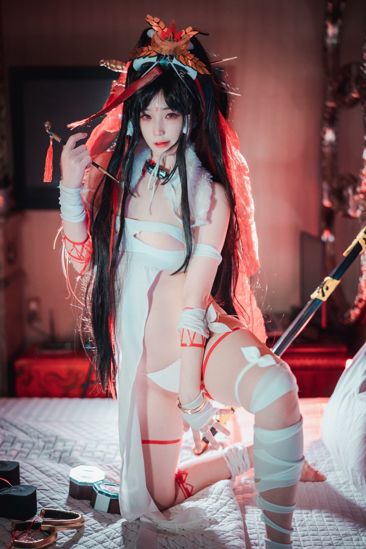 xgyw.top_[DJAWA]No.046_BamBi_Kalaratri The Shadow of the Goddess主题白色内衣诱惑写真70P
