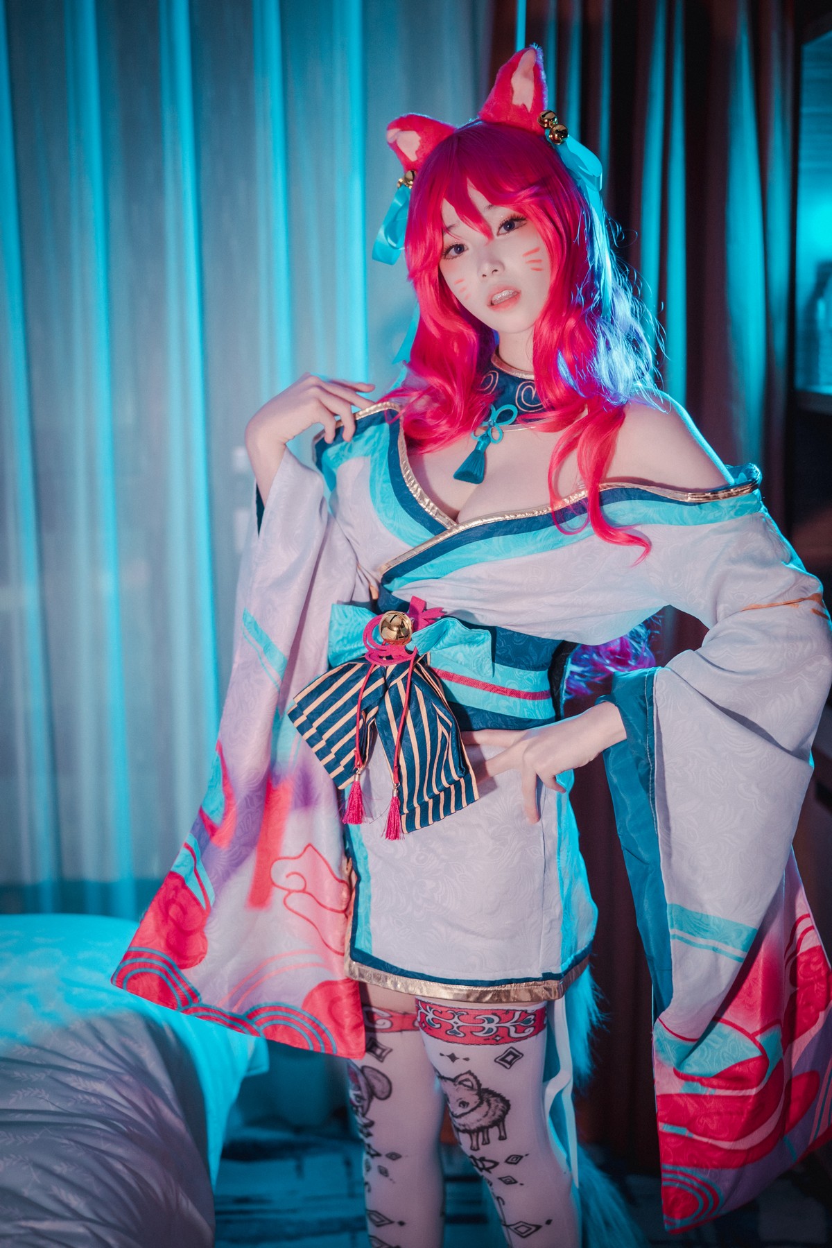 xgyw.top_[DJAWA]No.050_BamBi_Spirit Blossom Ahri主题半脱性感服饰露豪乳遮点诱惑写真145P