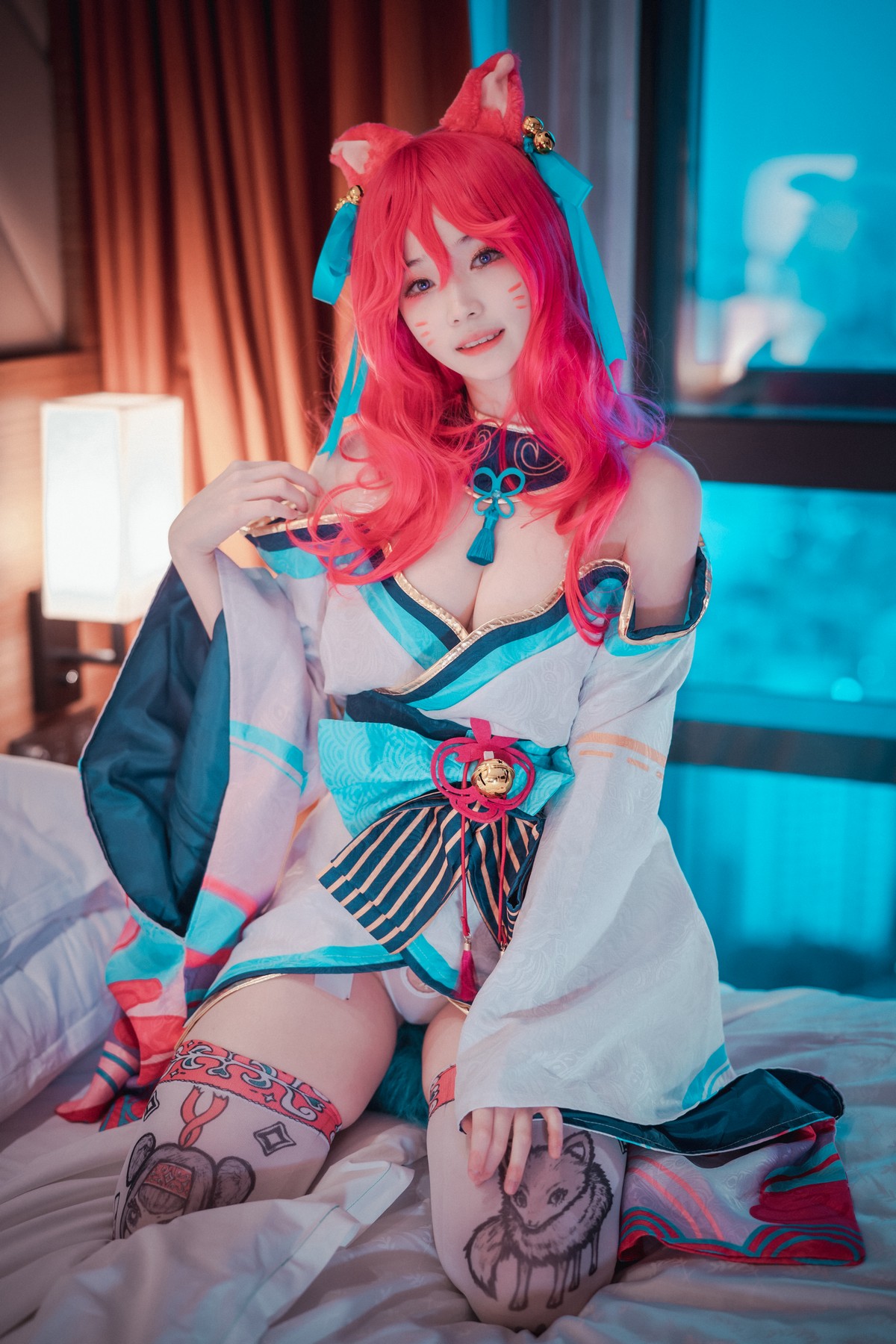 xgyw.top_[DJAWA]No.050_BamBi_Spirit Blossom Ahri主题半脱性感服饰露豪乳遮点诱惑写真145P