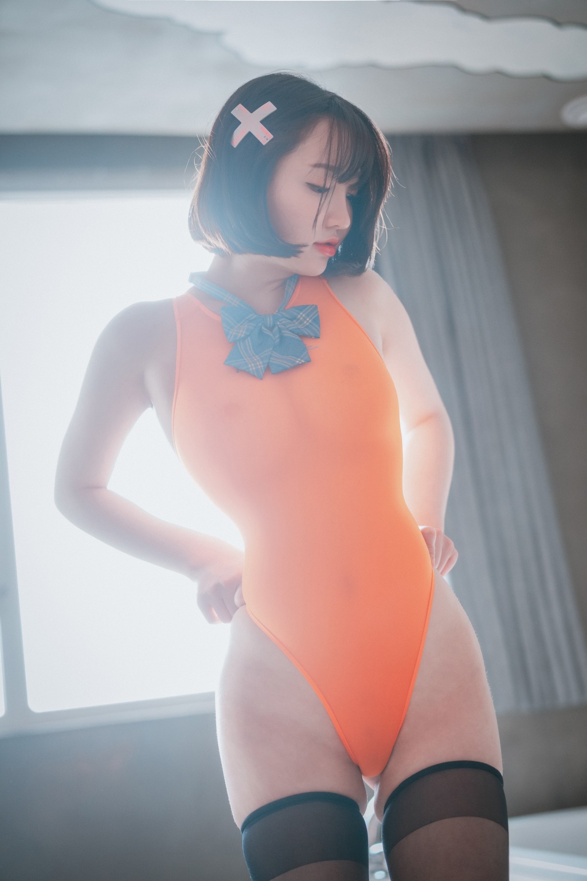 xgyw.top_[DJAWA]No.051_模特Yeeun_Swimming Lessons主题私房粉红泳装配黑丝袜诱惑写真155P