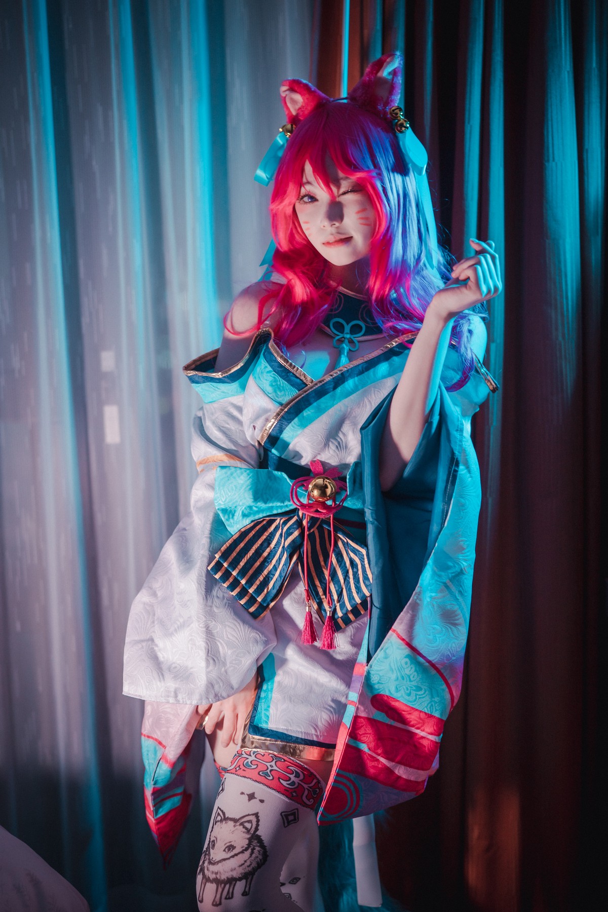 xgyw.top_[DJAWA]No.050_BamBi_Spirit Blossom Ahri主题半脱性感服饰露豪乳遮点诱惑写真145P