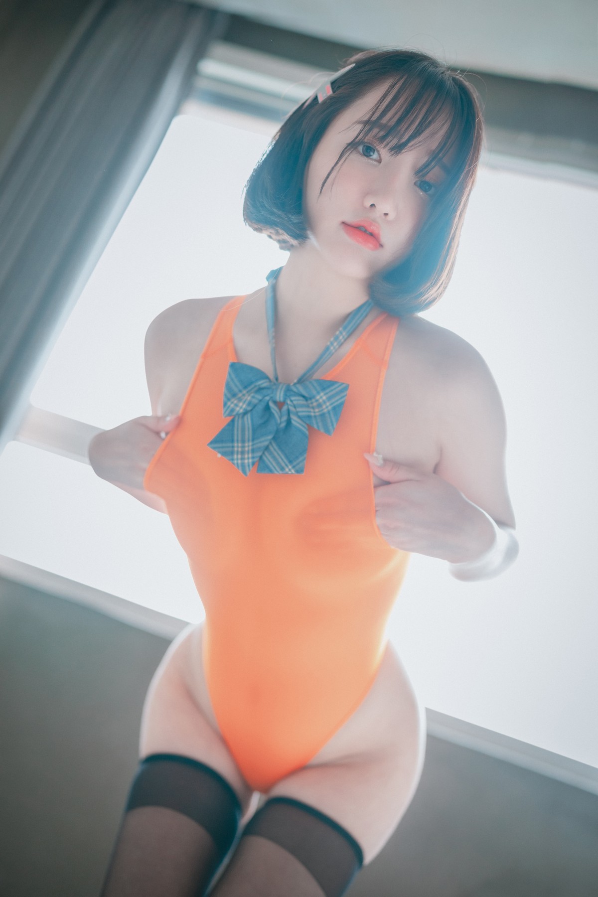 xgyw.top_[DJAWA]No.051_模特Yeeun_Swimming Lessons主题私房粉红泳装配黑丝袜诱惑写真155P