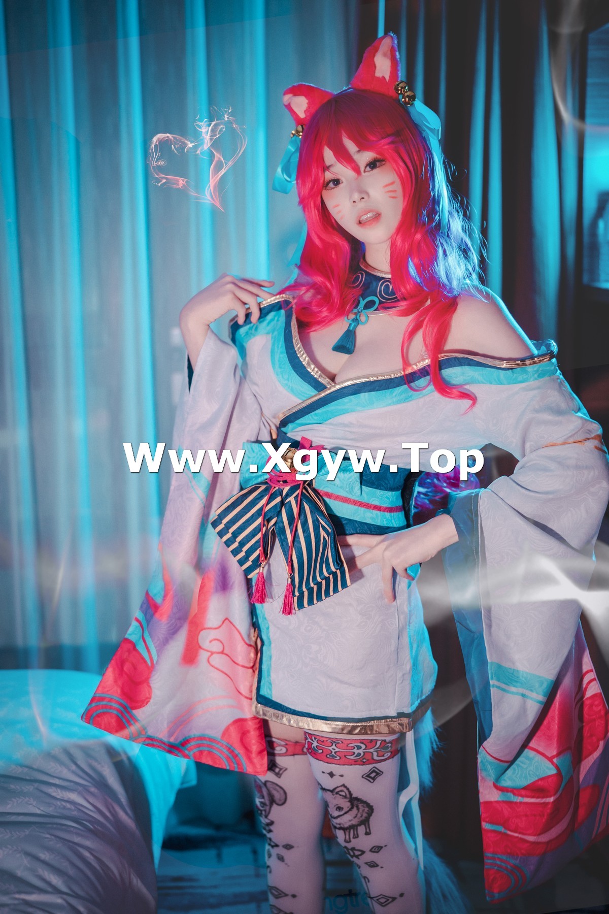 xgyw.top_[DJAWA]No.050_BamBi_Spirit Blossom Ahri主题半脱性感服饰露豪乳遮点诱惑写真145P