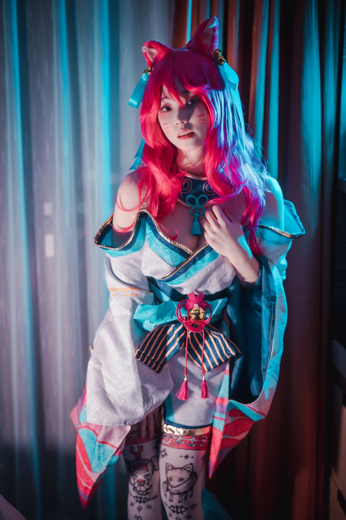 xgyw.top_[DJAWA]No.050_BamBi_Spirit Blossom Ahri主题半脱性感服饰露豪乳遮点诱惑写真145P