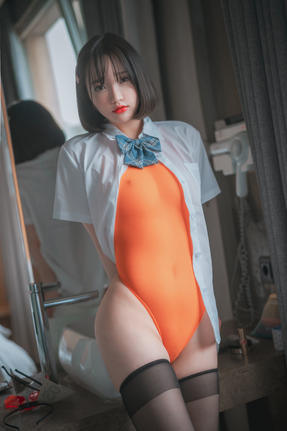 xgyw.top_[DJAWA]No.051_模特Yeeun_Swimming Lessons主题私房粉红泳装配黑丝袜诱惑写真155P
