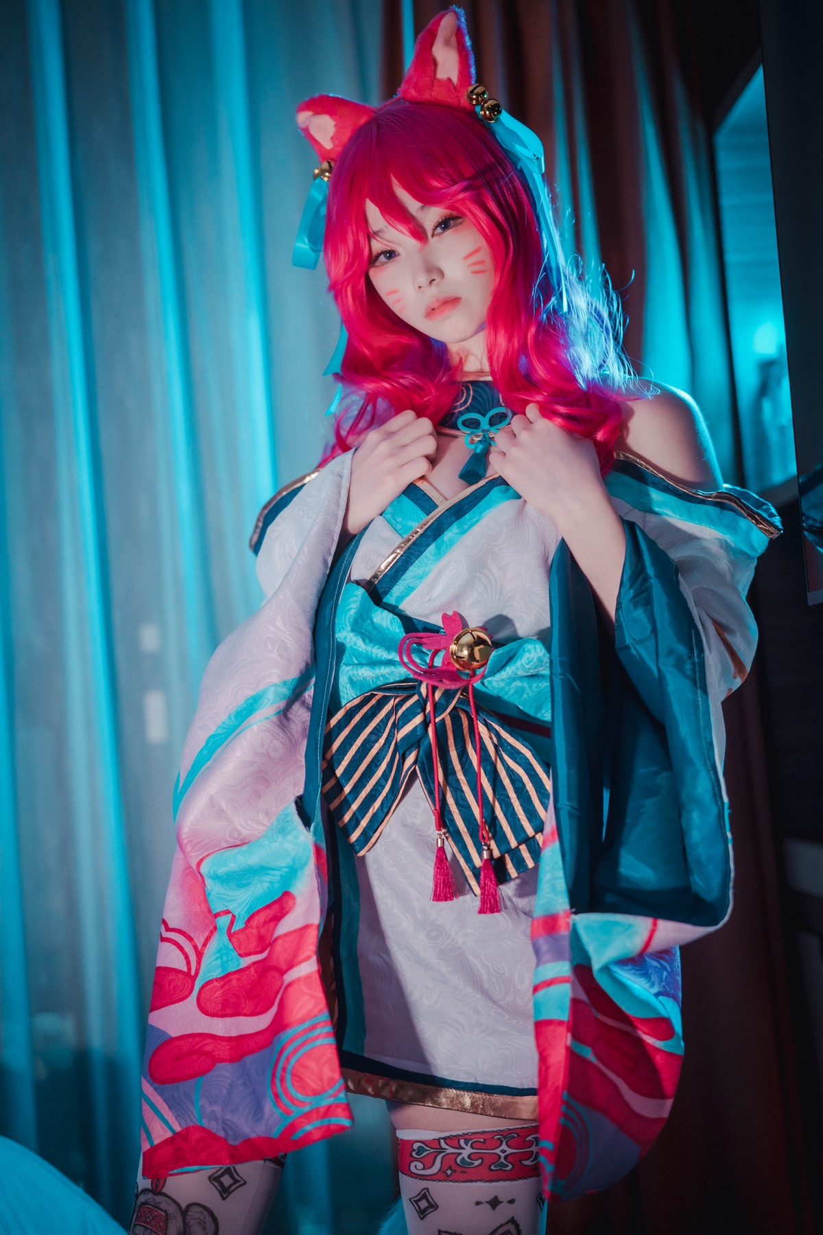 xgyw.top_[DJAWA]No.050_BamBi_Spirit Blossom Ahri主题半脱性感服饰露豪乳遮点诱惑写真145P