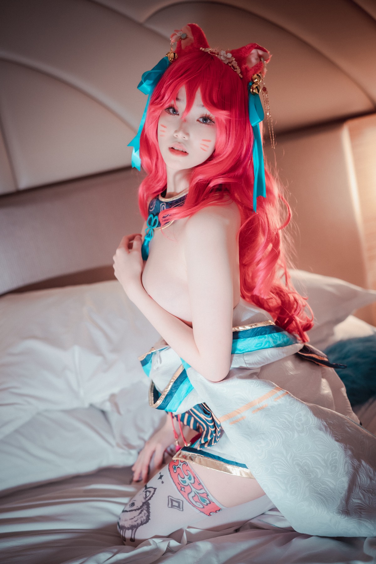 xgyw.top_[DJAWA]No.050_BamBi_Spirit Blossom Ahri主题半脱性感服饰露豪乳遮点诱惑写真145P